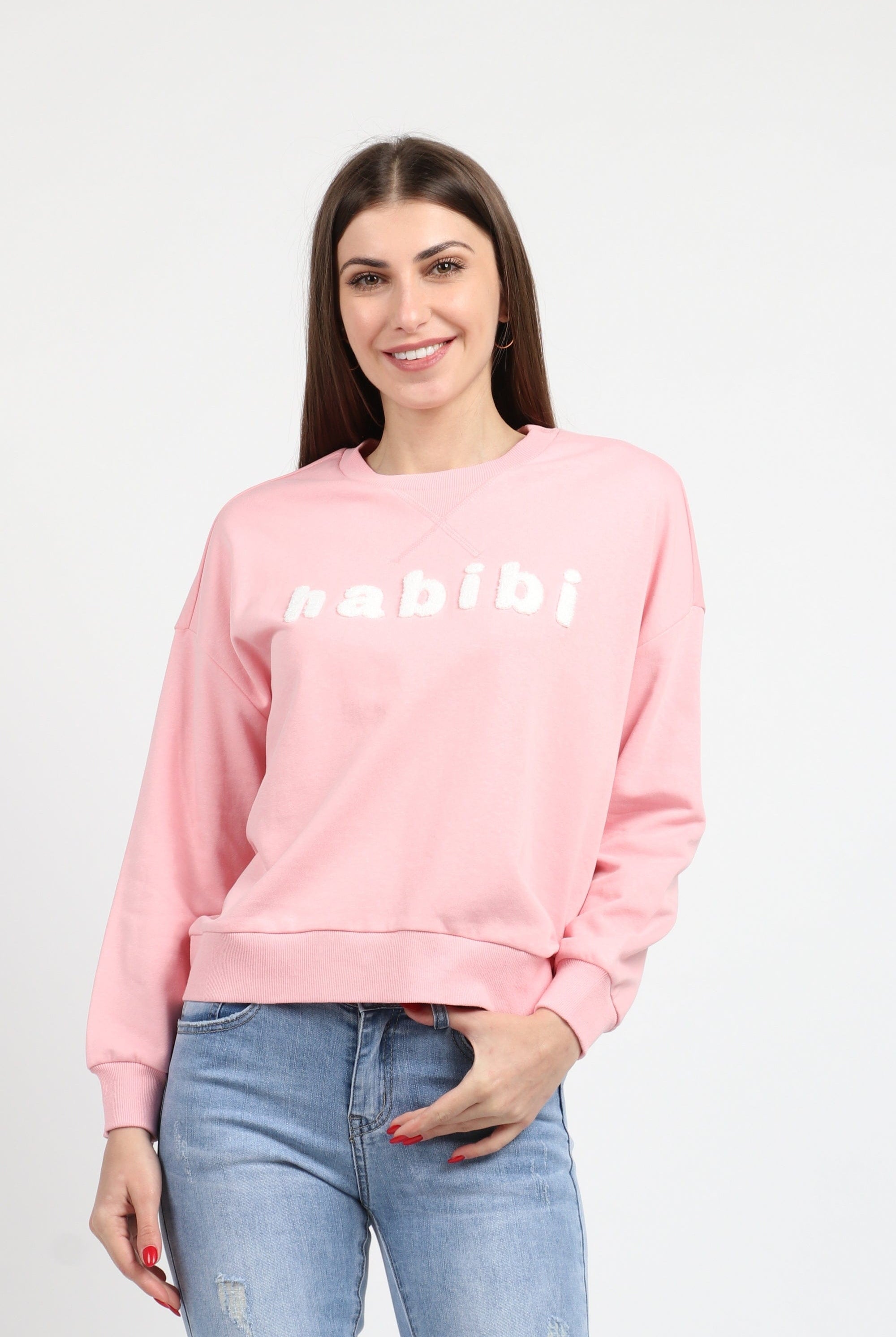 كيتشن بلوزة قطن برقبة دائرية كم طويل نسائي