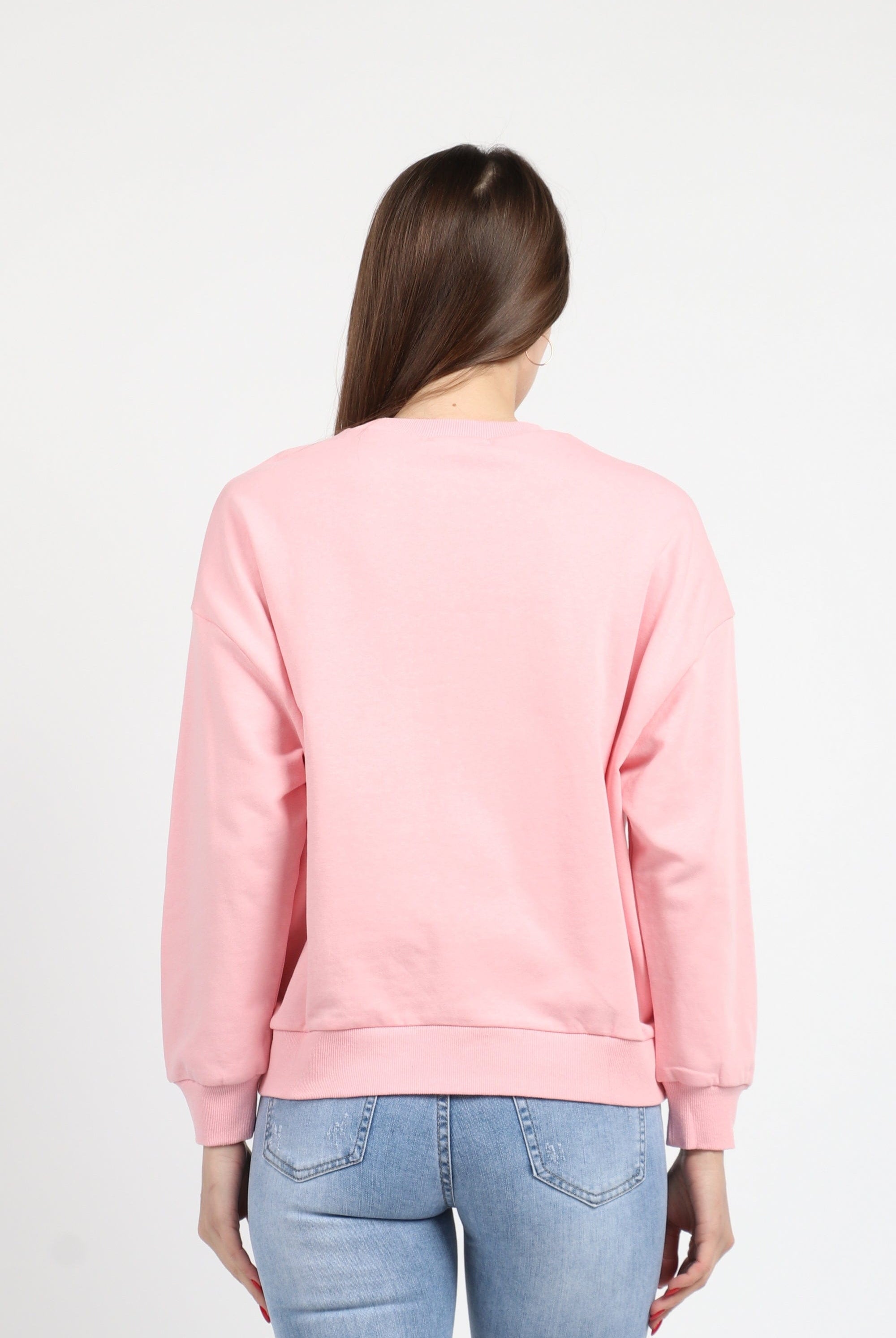 كيتشن بلوزة قطن برقبة دائرية كم طويل نسائي