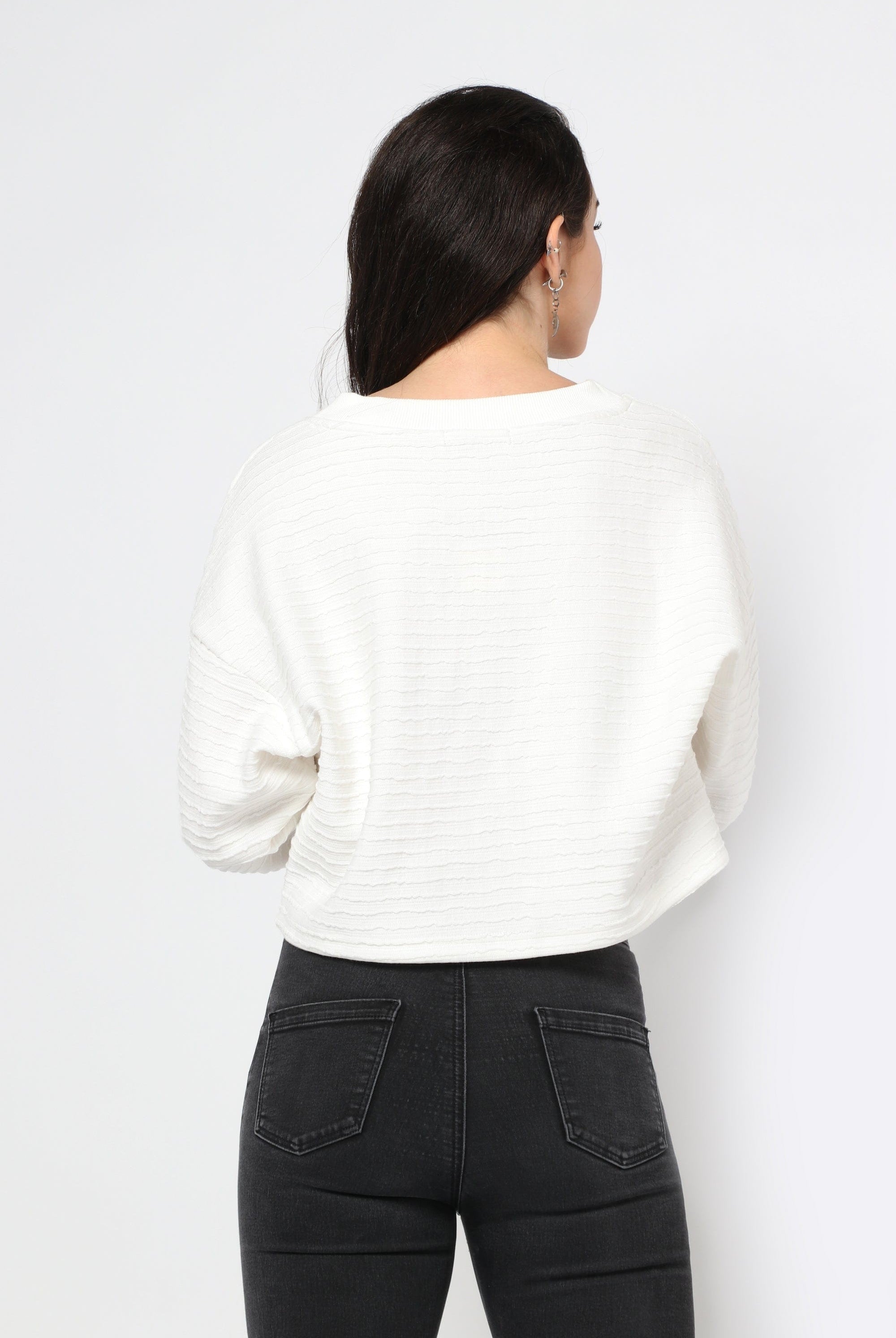 كيتشن بلوزة مخططة بالعرض سبعة بكم طويل نسائي