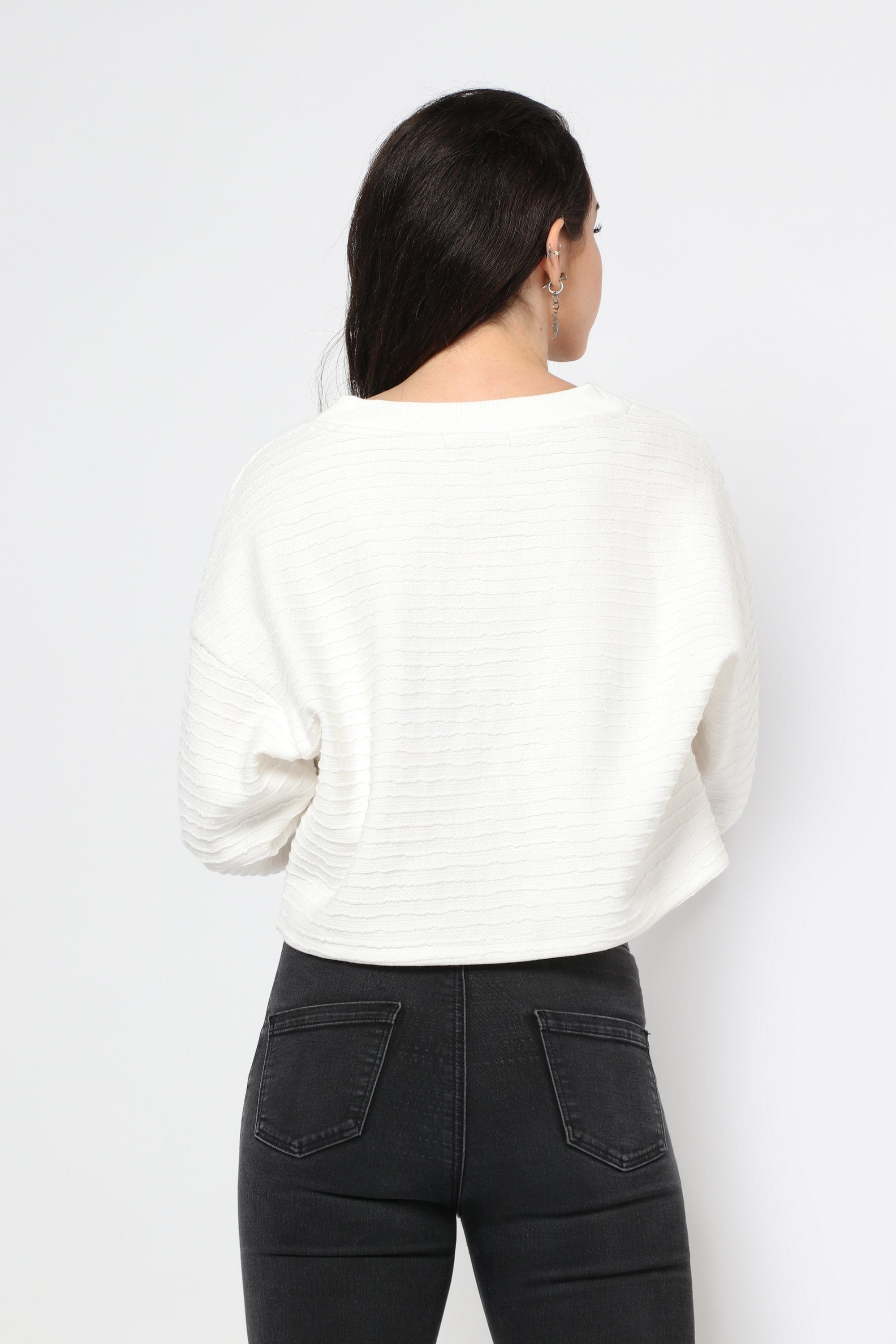 كيتشن بلوزة مخططة بالعرض سبعة بكم طويل نسائي