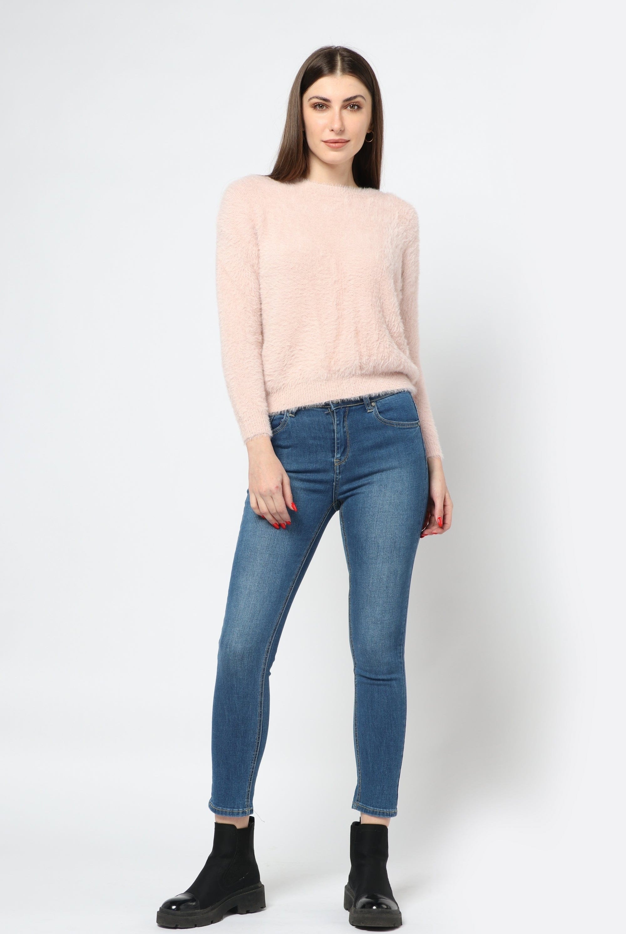 كيتشن بلوزة ناعمة ريش كم طويل نسائي