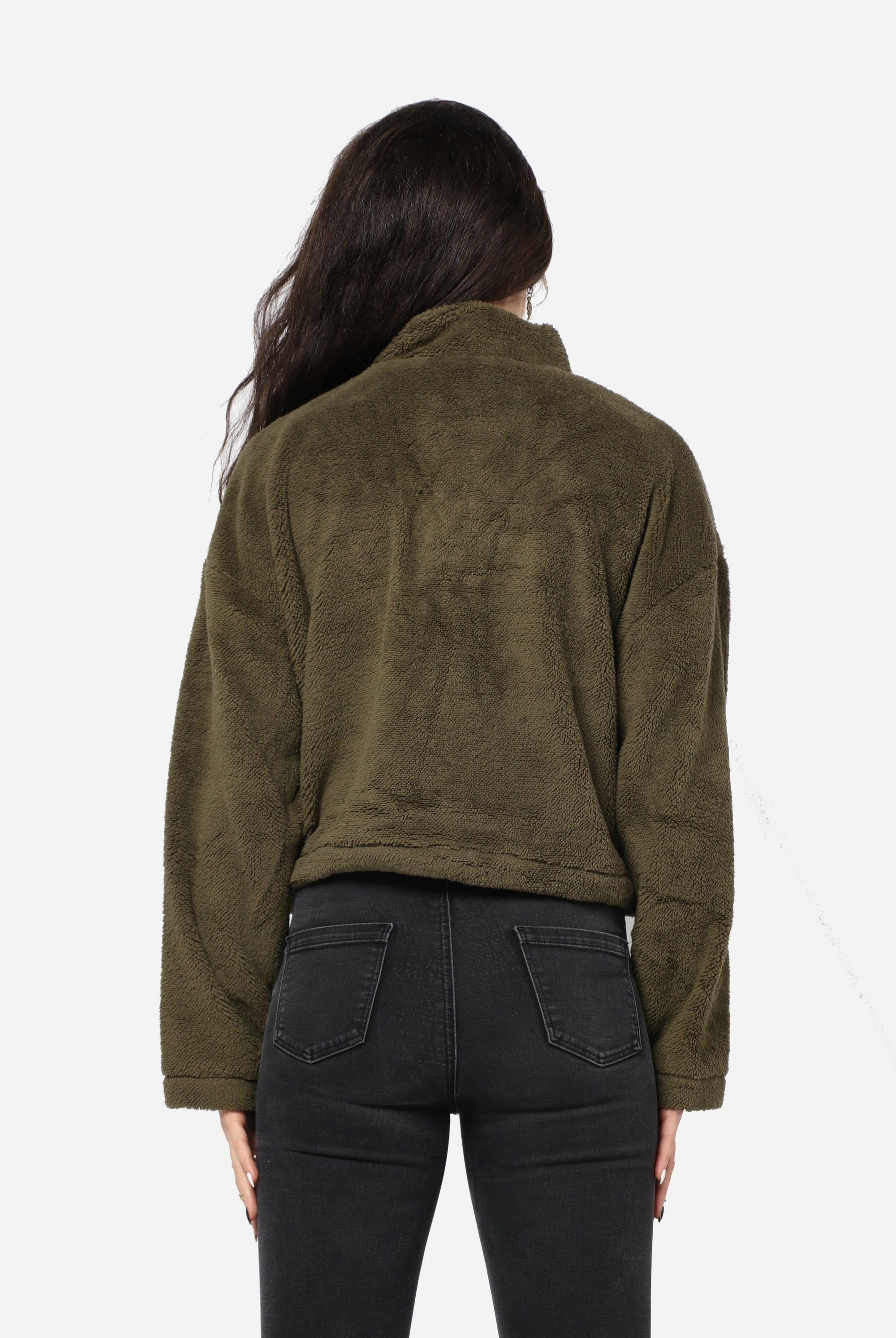 كيتشن هودي فرو ناعم بسحاب ورباط على الخصر نسائي