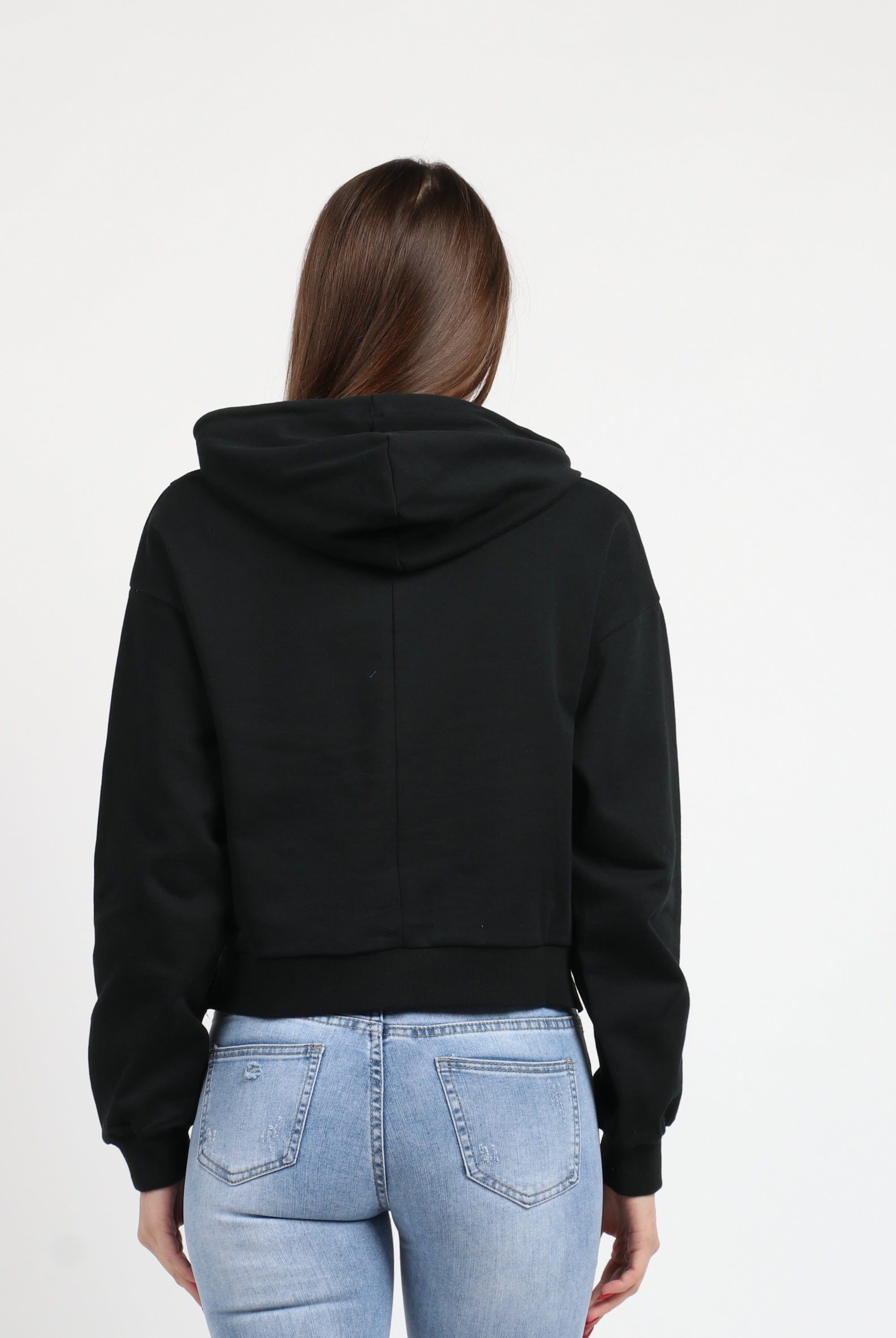 كيتشن هودي قصير بكم طويل وقبعة نسائي