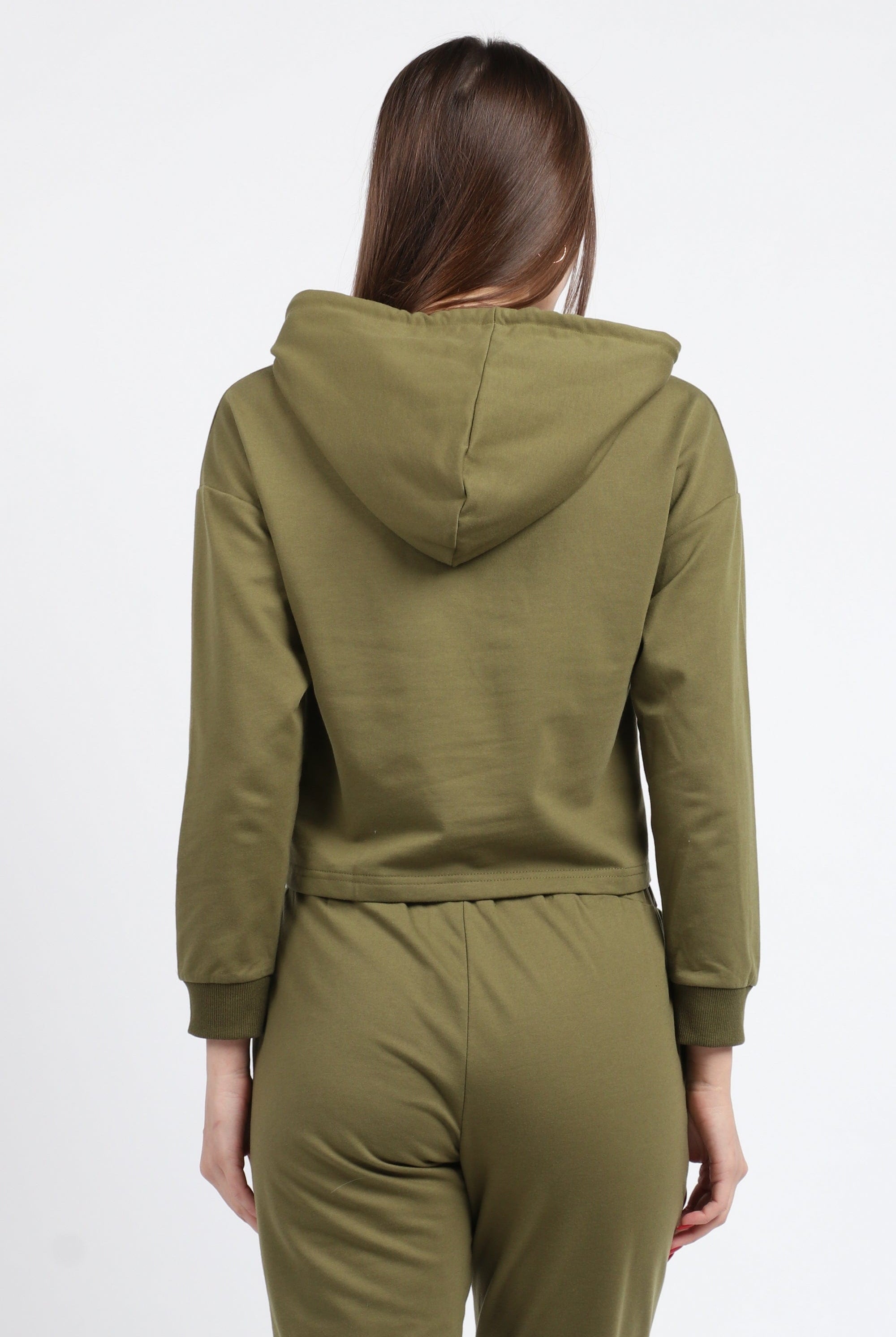 كيتشن بلوزة هودي نص بطن كم طويل نسائي