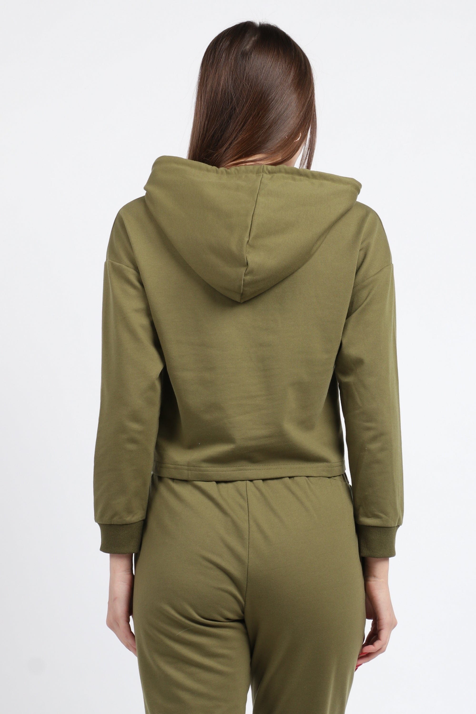 كيتشن بلوزة هودي نص بطن كم طويل نسائي