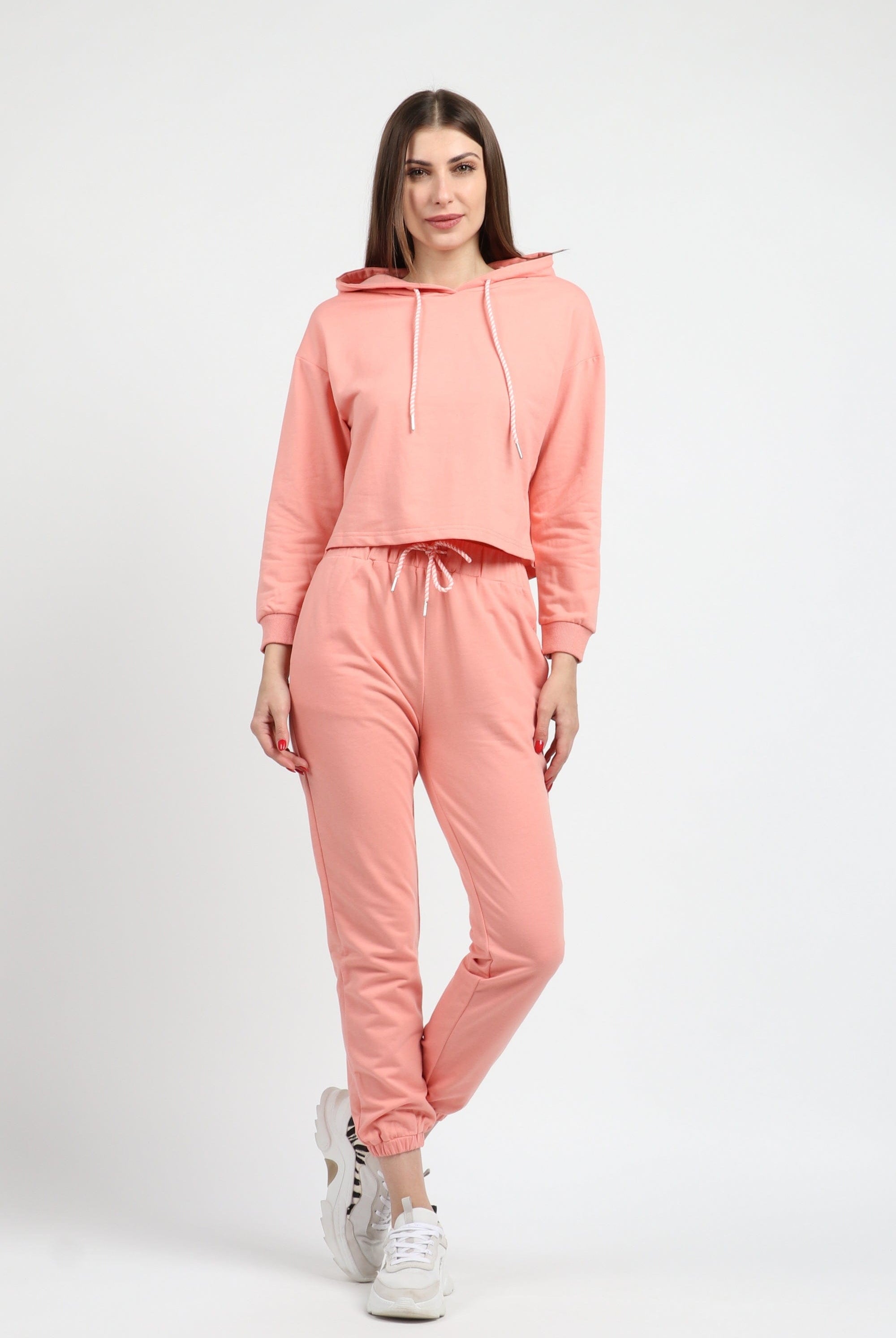 كيتشن بلوزة هودي نص بطن كم طويل نسائي