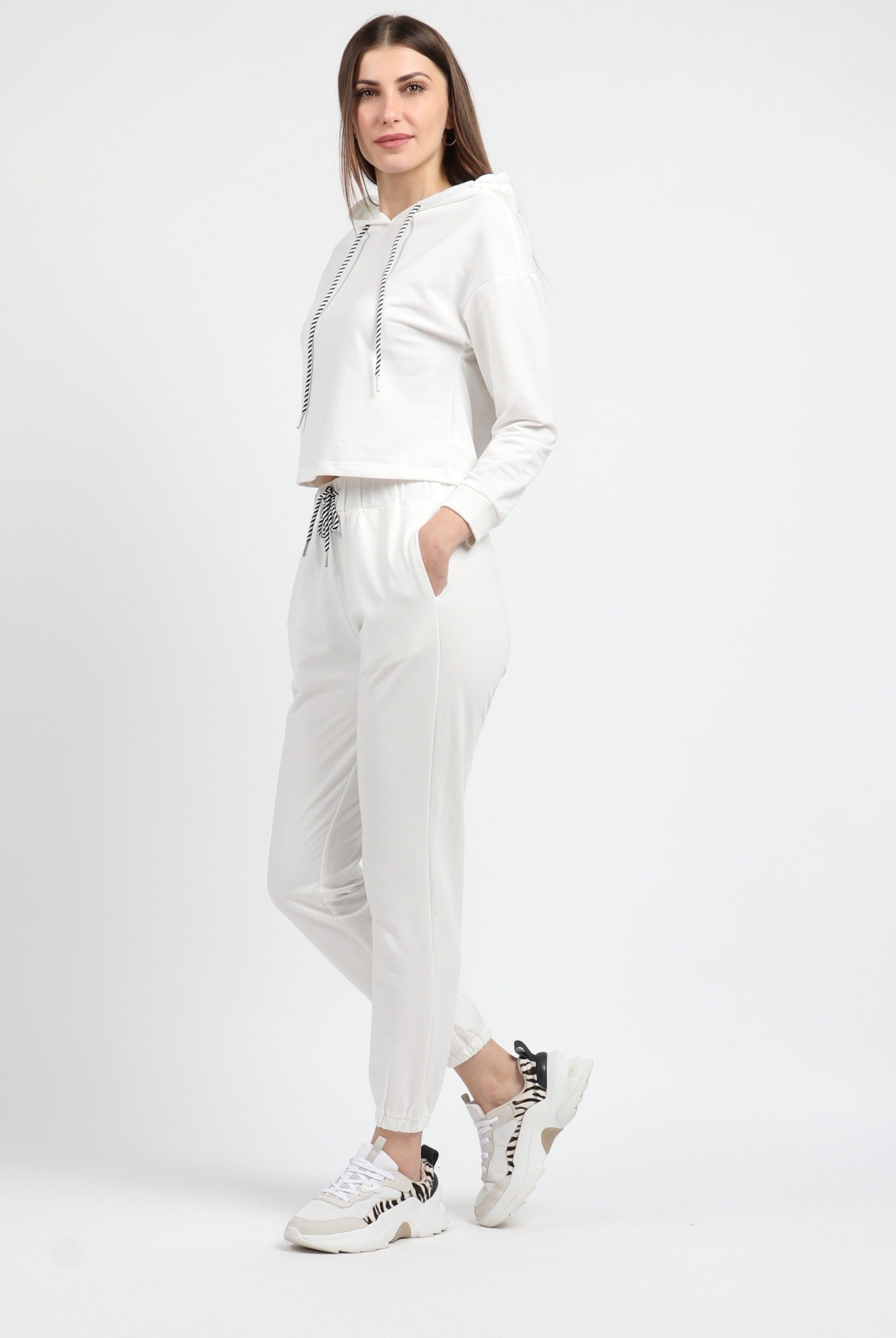 كيتشن بلوزة هودي نص بطن كم طويل نسائي