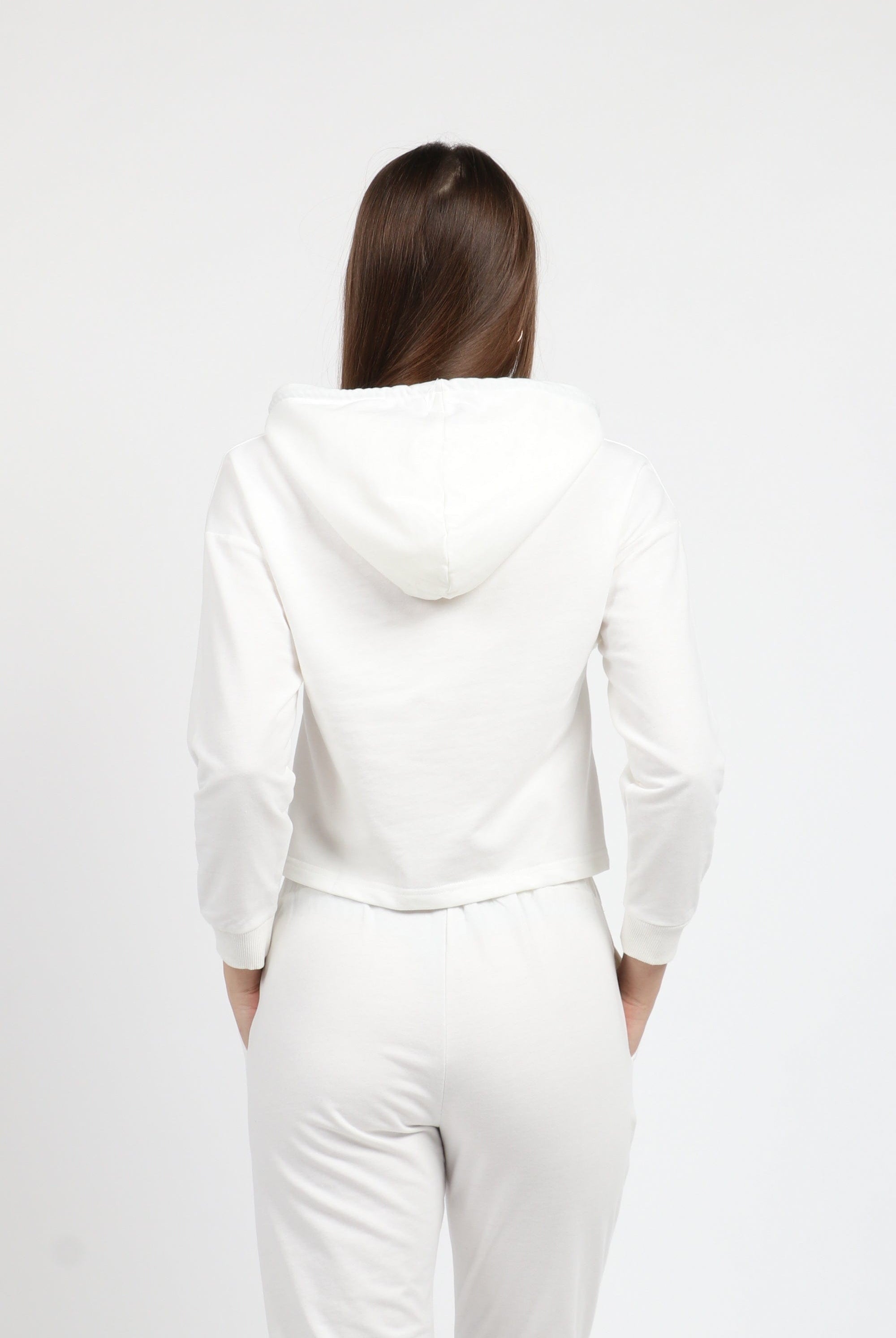 كيتشن بلوزة هودي نص بطن كم طويل نسائي