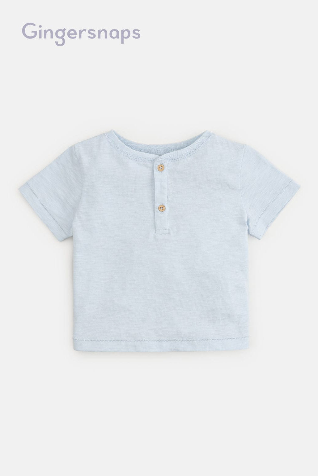 جينجرسنابس تيشيرت أولادي نص كم بأزرار أمامية أزرق فاتح / بني