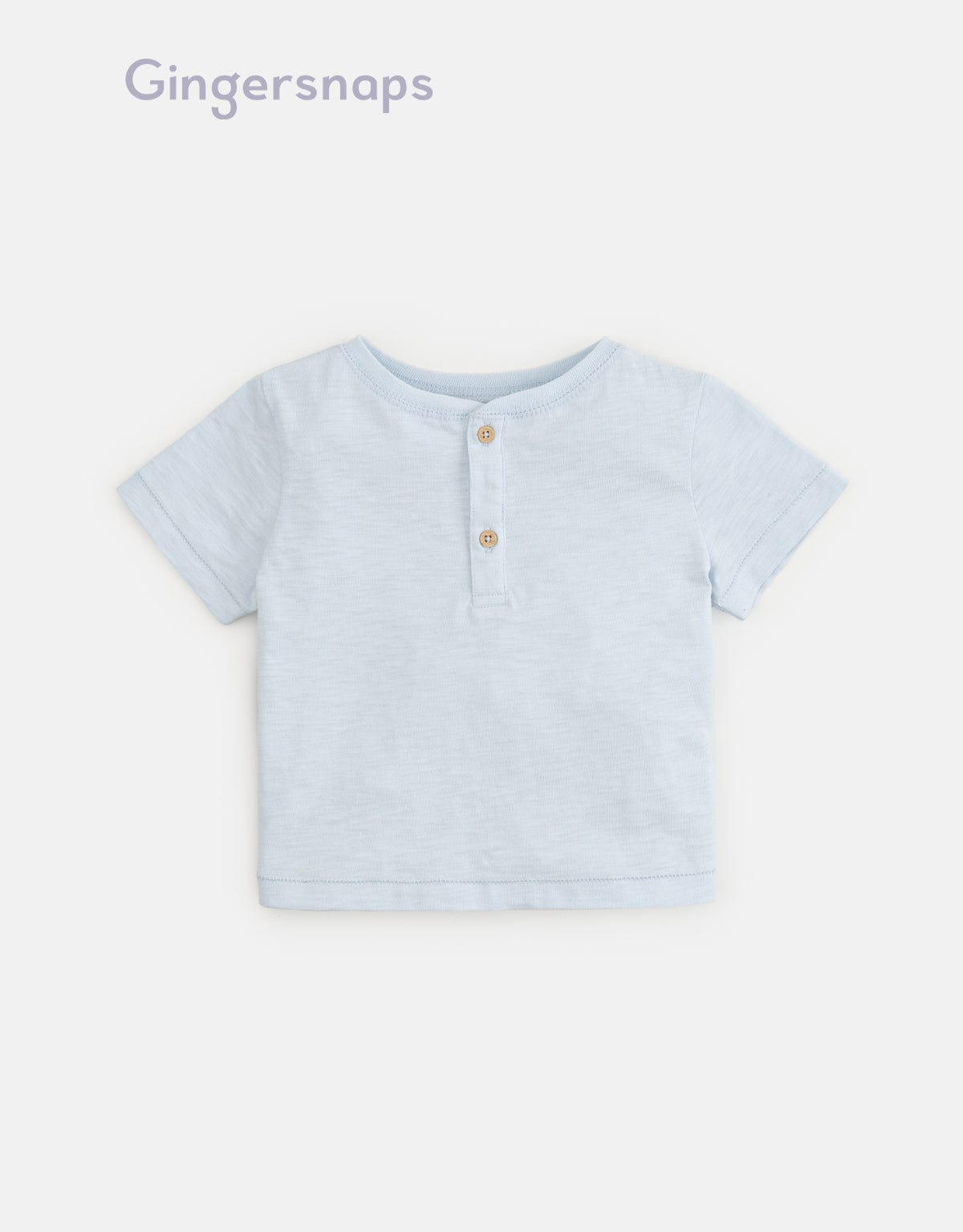 جينجرسنابس تيشيرت أولادي نص كم بأزرار أمامية أزرق فاتح / بني