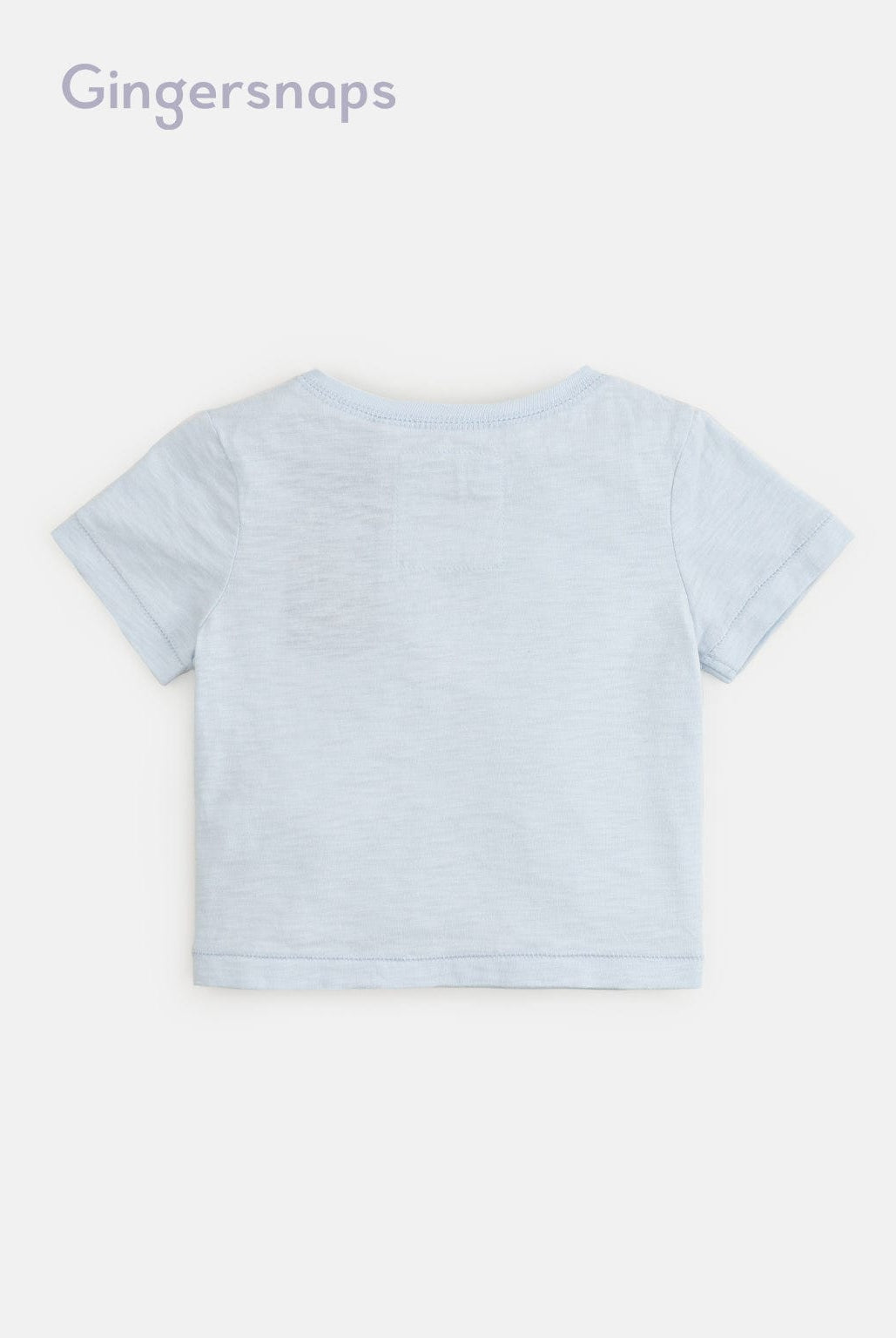 جينجرسنابس تيشيرت أولادي نص كم بأزرار أمامية أزرق فاتح / بني