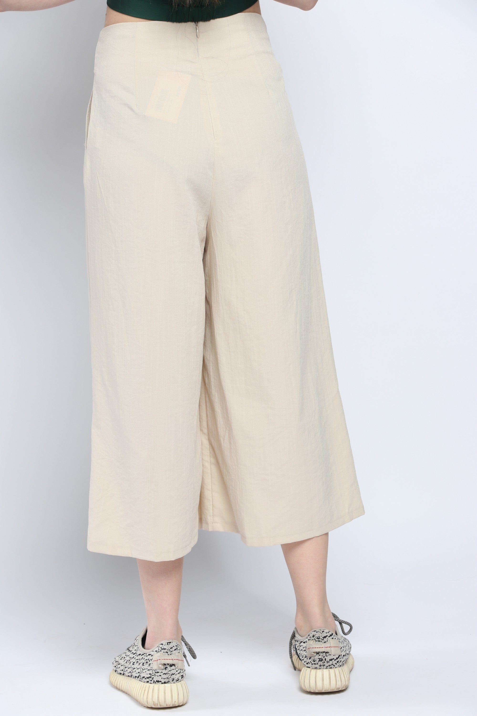 كيتشن بنطلون قصير سادة واسع خصر مرتفع نسائي