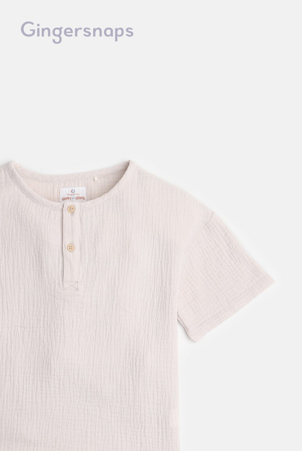 جينجرسنابس قميص نص كم أولادي بكسرات بيج