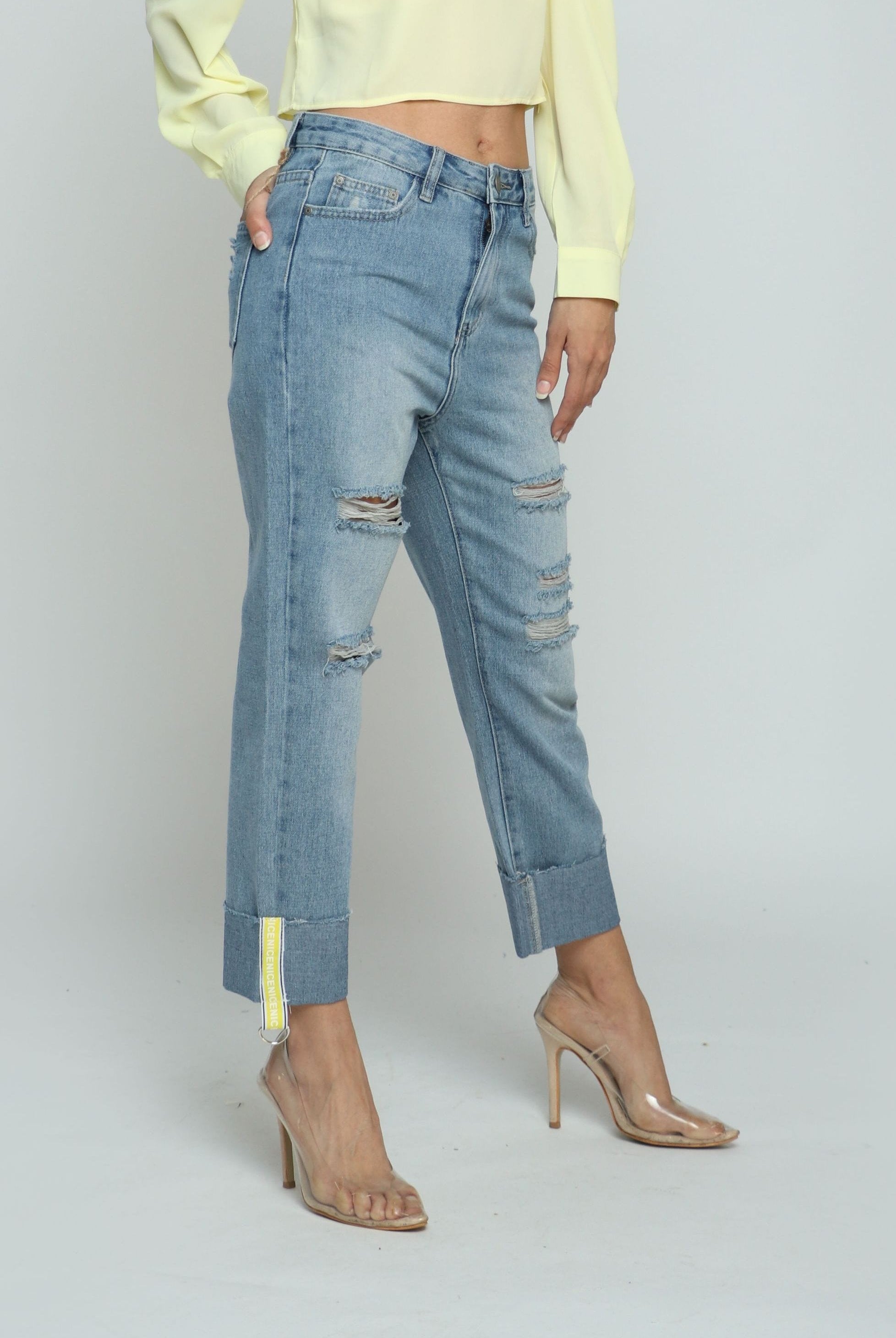 كيتشن بنطلون بوي فريند مقطع طويل نسائي