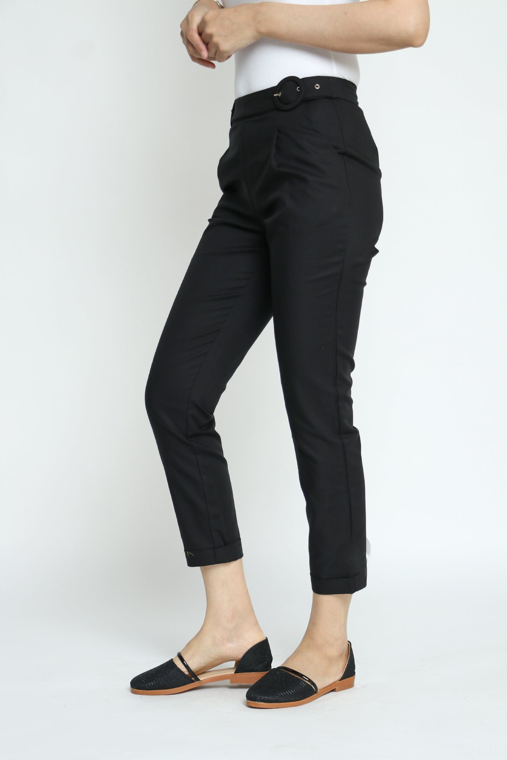 كيتشن بنطلون كلاسيك بحزام طويل نسائي