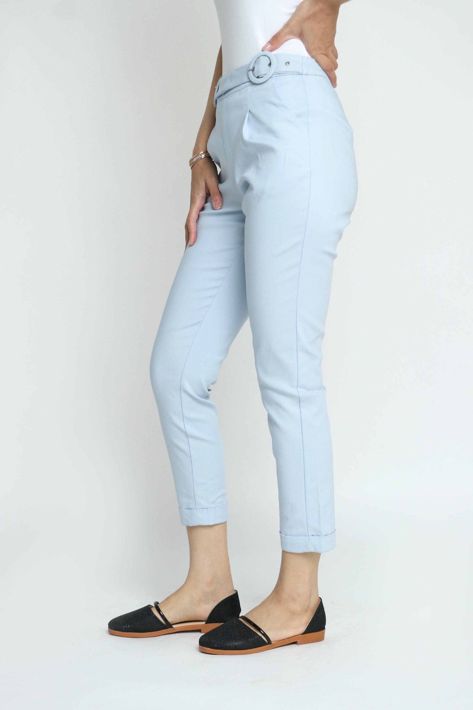 كيتشن بنطلون كلاسيك بحزام طويل نسائي