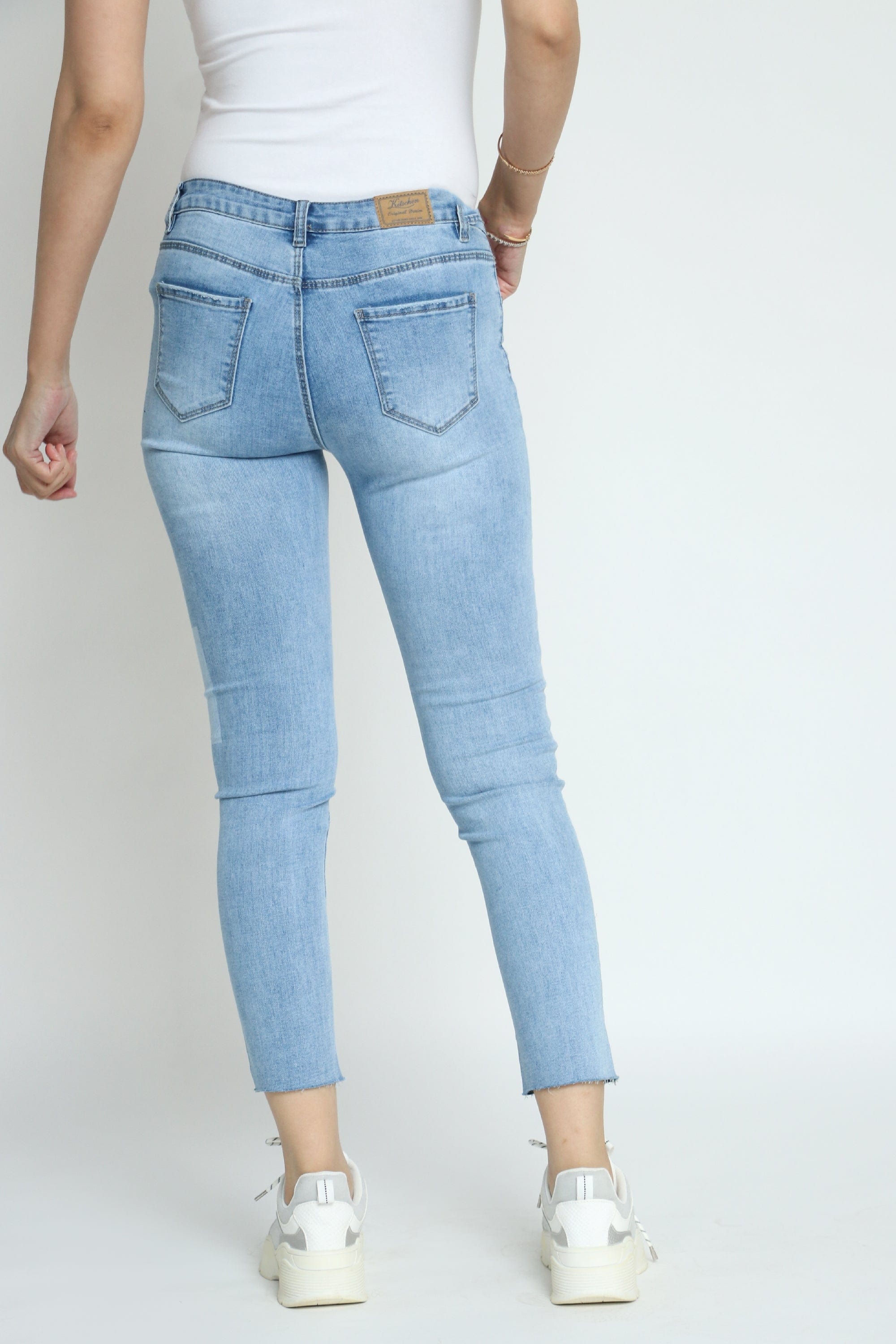 كيتشن بنطلون جينز بوي فريند طويل نسائي