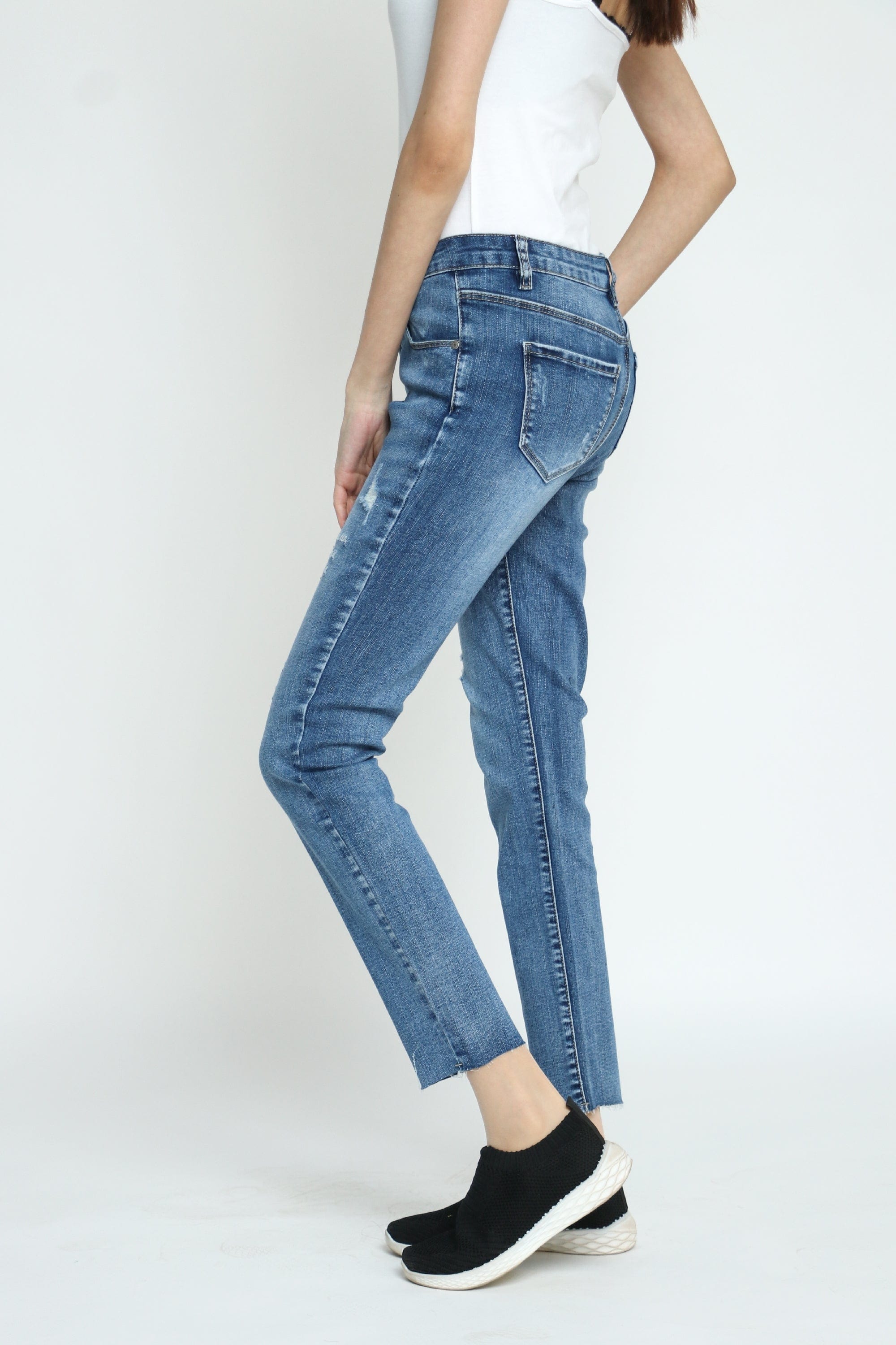 كيتشن بنطلون جينز بوي فريند طويل نسائي