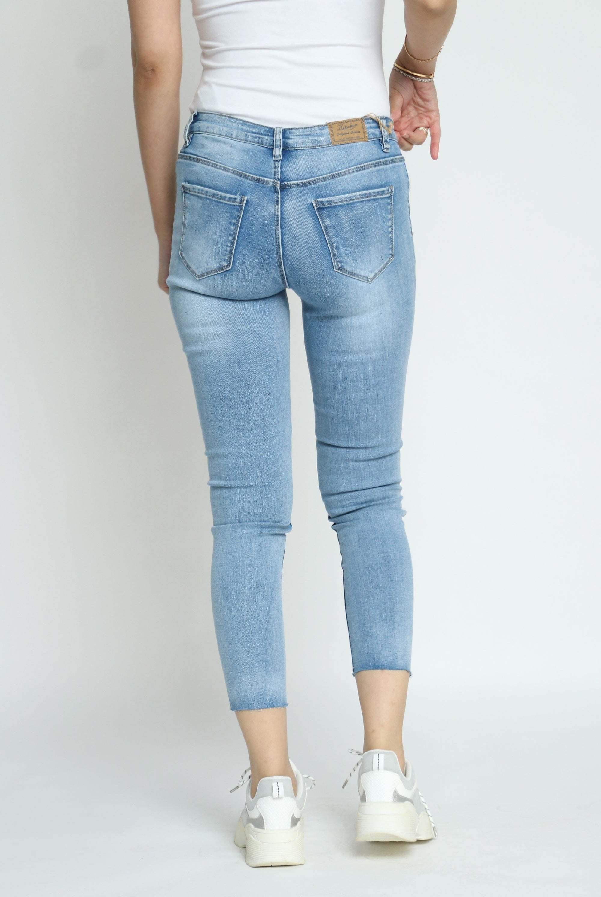 كيتشن بنطلون جينز بوي فريند طويل نسائي