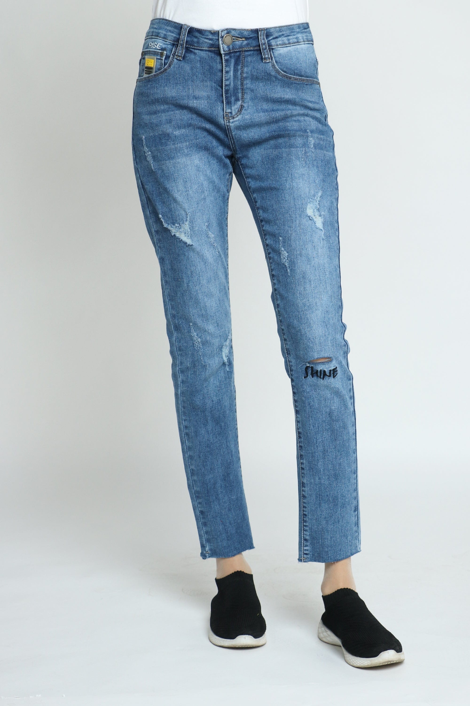 كيتشن بنطلون جينز مقطع طويل نسائي