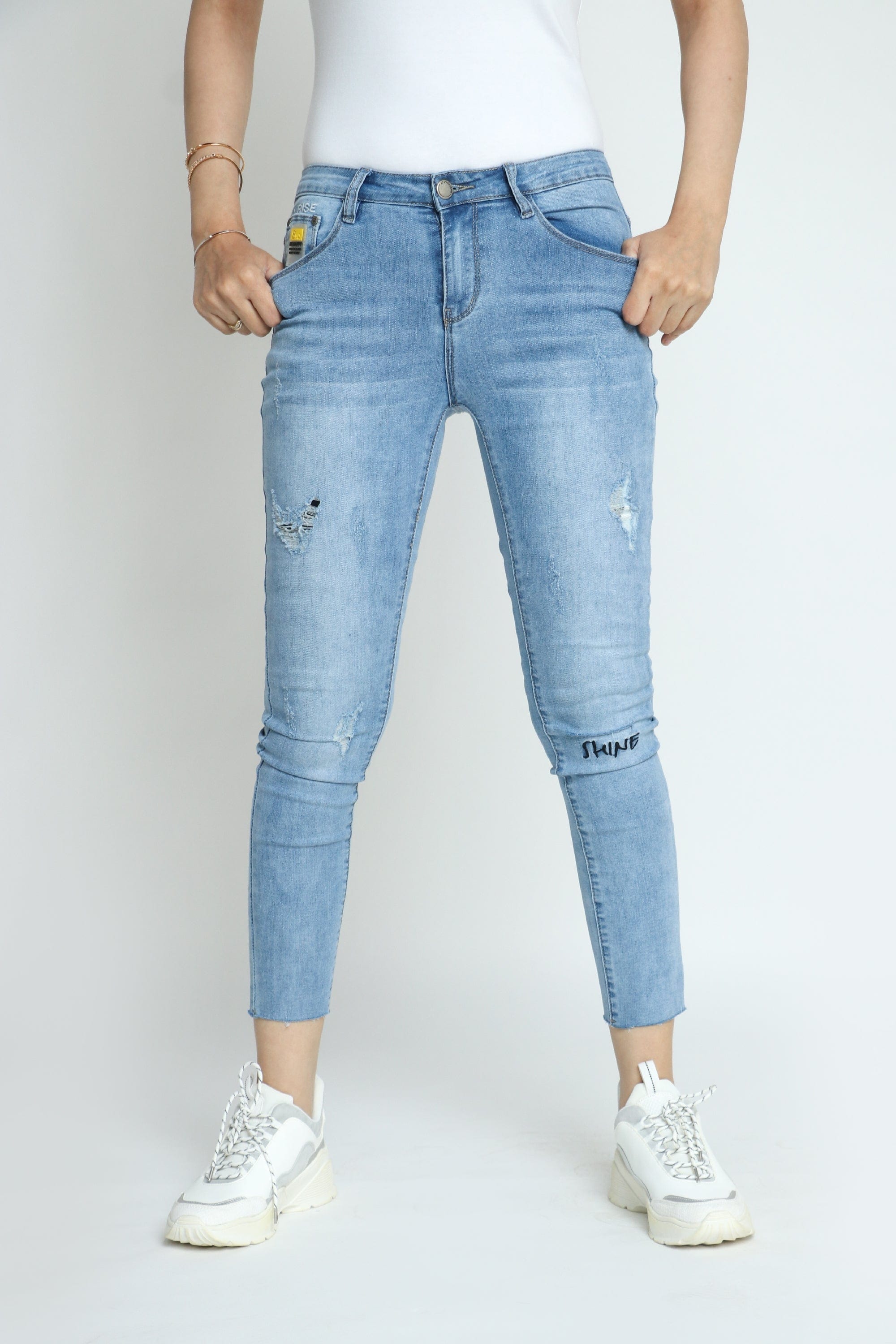 كيتشن بنطلون جينز مقطع طويل نسائي