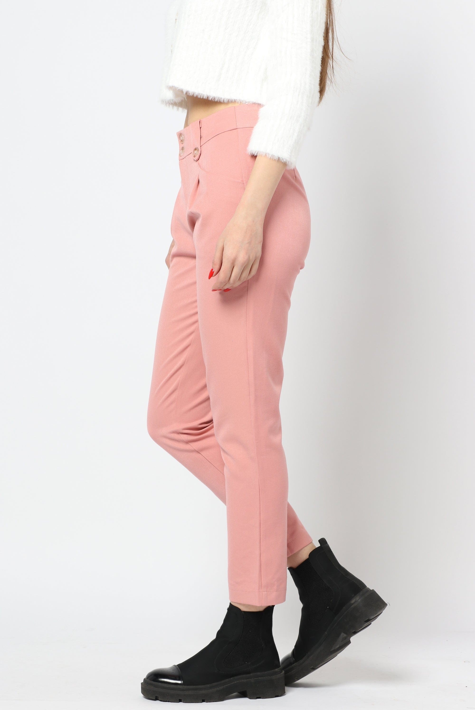 كيتشن بنطلون رسمي بأزرار أمامية وجيوب طويل نسائي