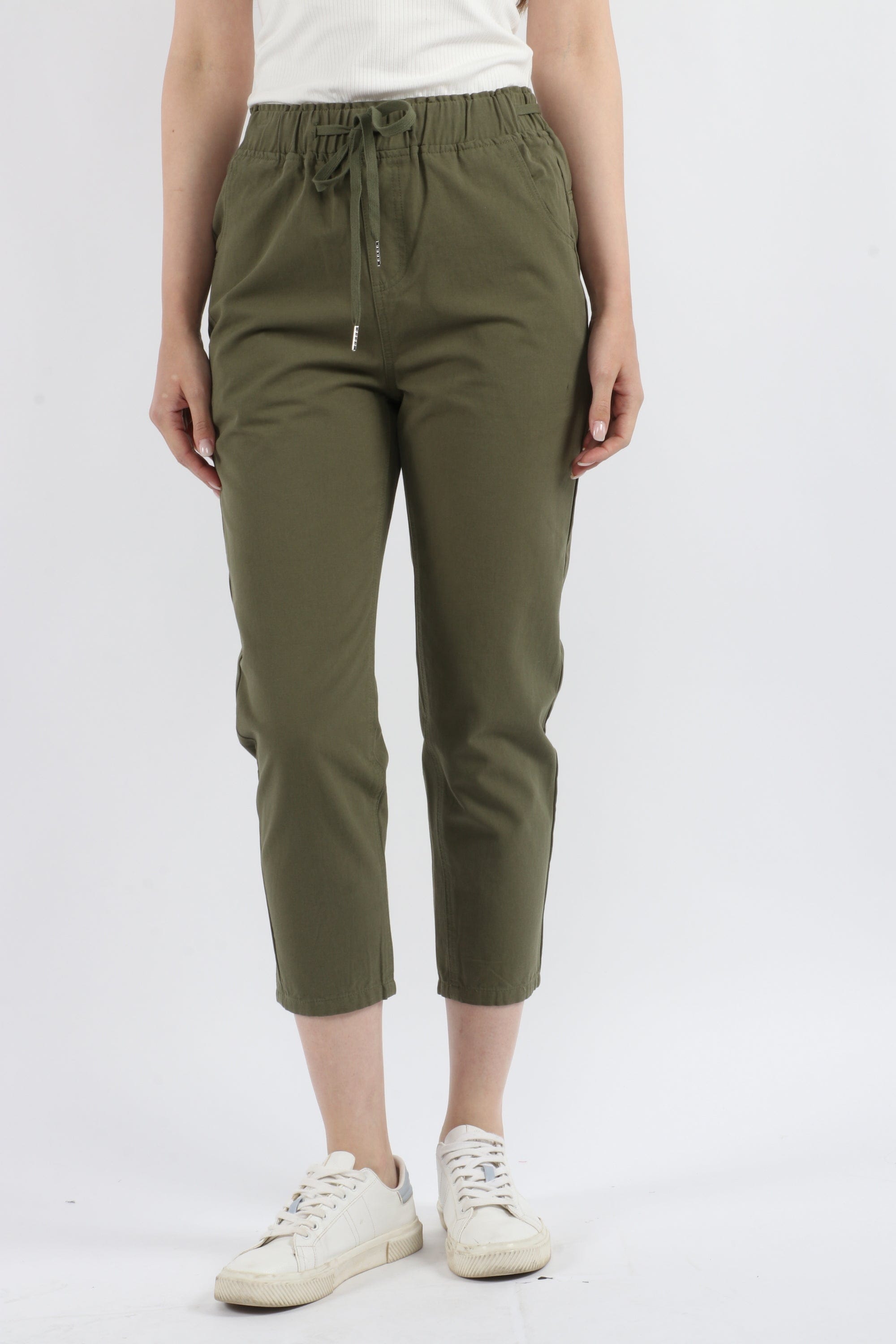 كيتشن سروال طويل سادة نسائي بخصر مطاطي