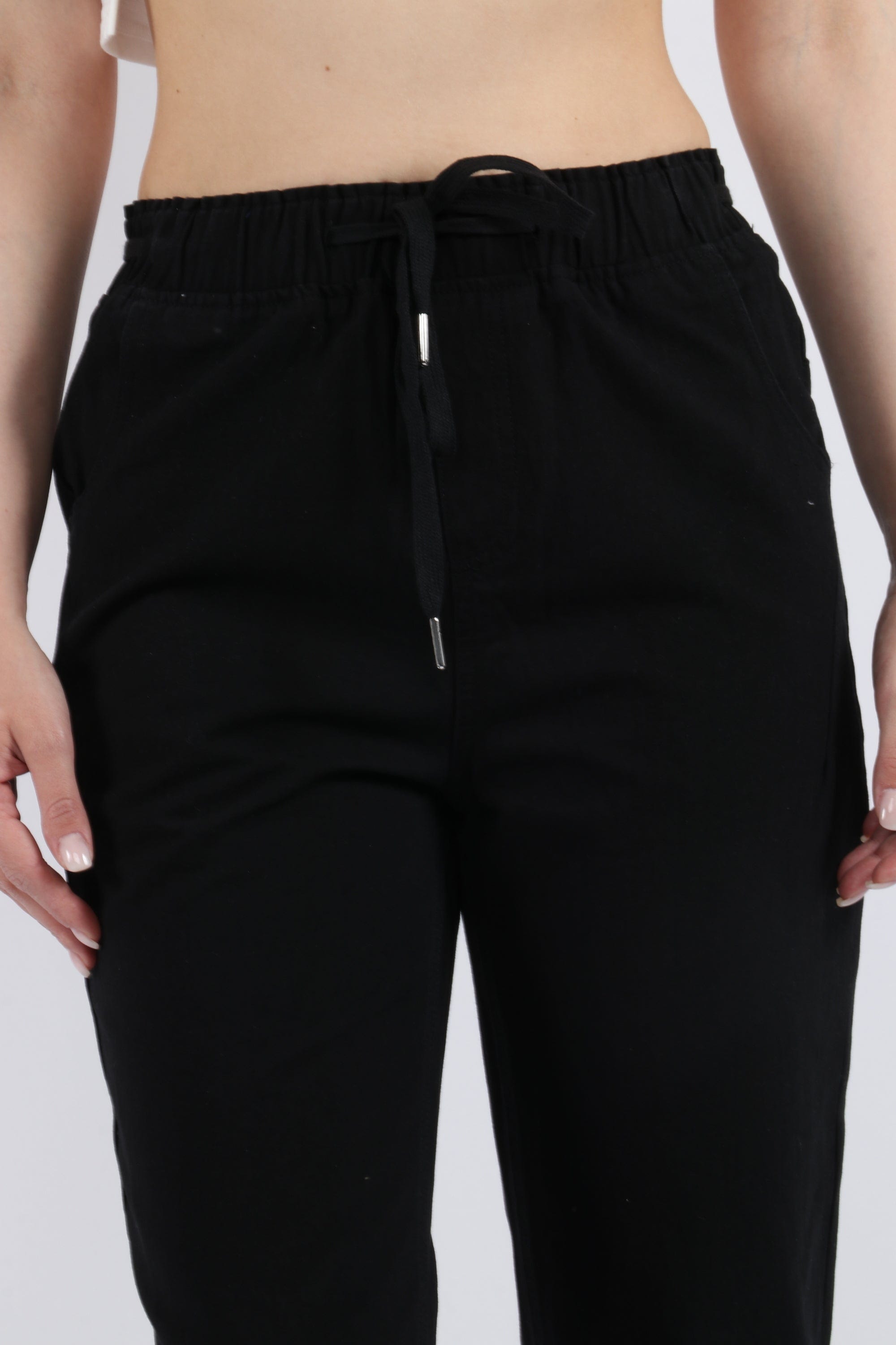 كيتشن سروال طويل سادة نسائي بخصر مطاطي