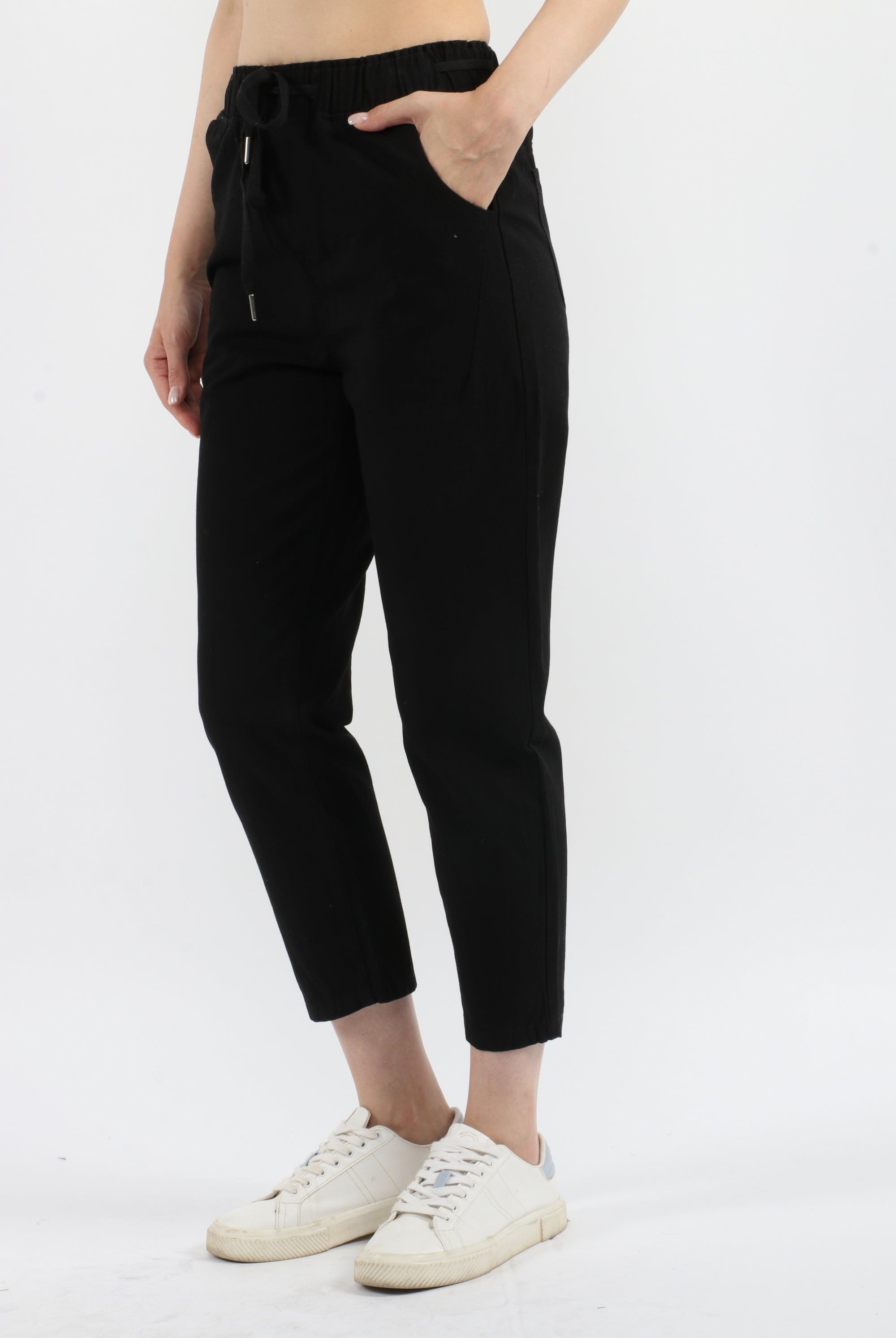 كيتشن سروال طويل سادة نسائي بخصر مطاطي