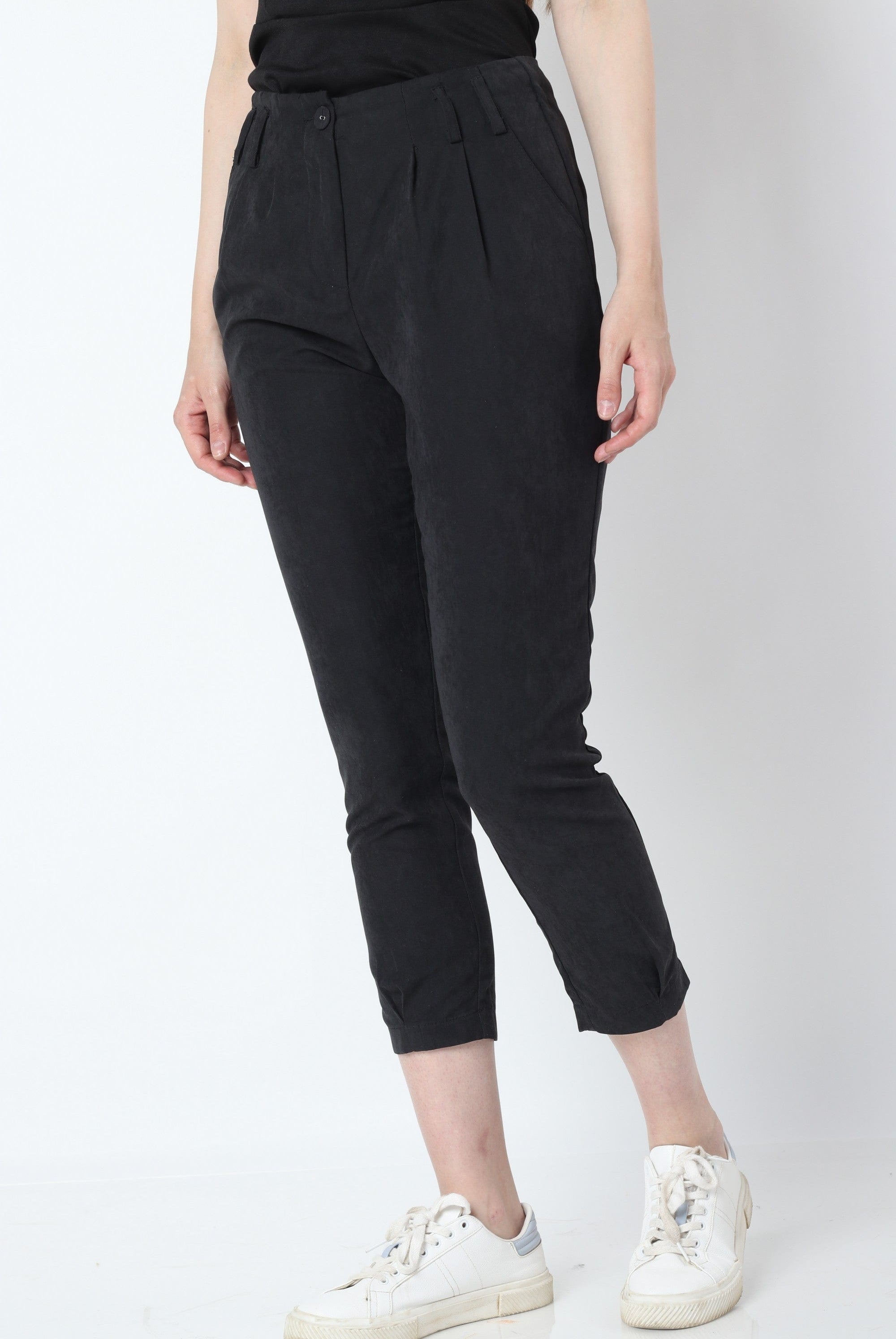 كيتشن بنطلون طويل سادة ضيقة خصر مرتفع نسائي