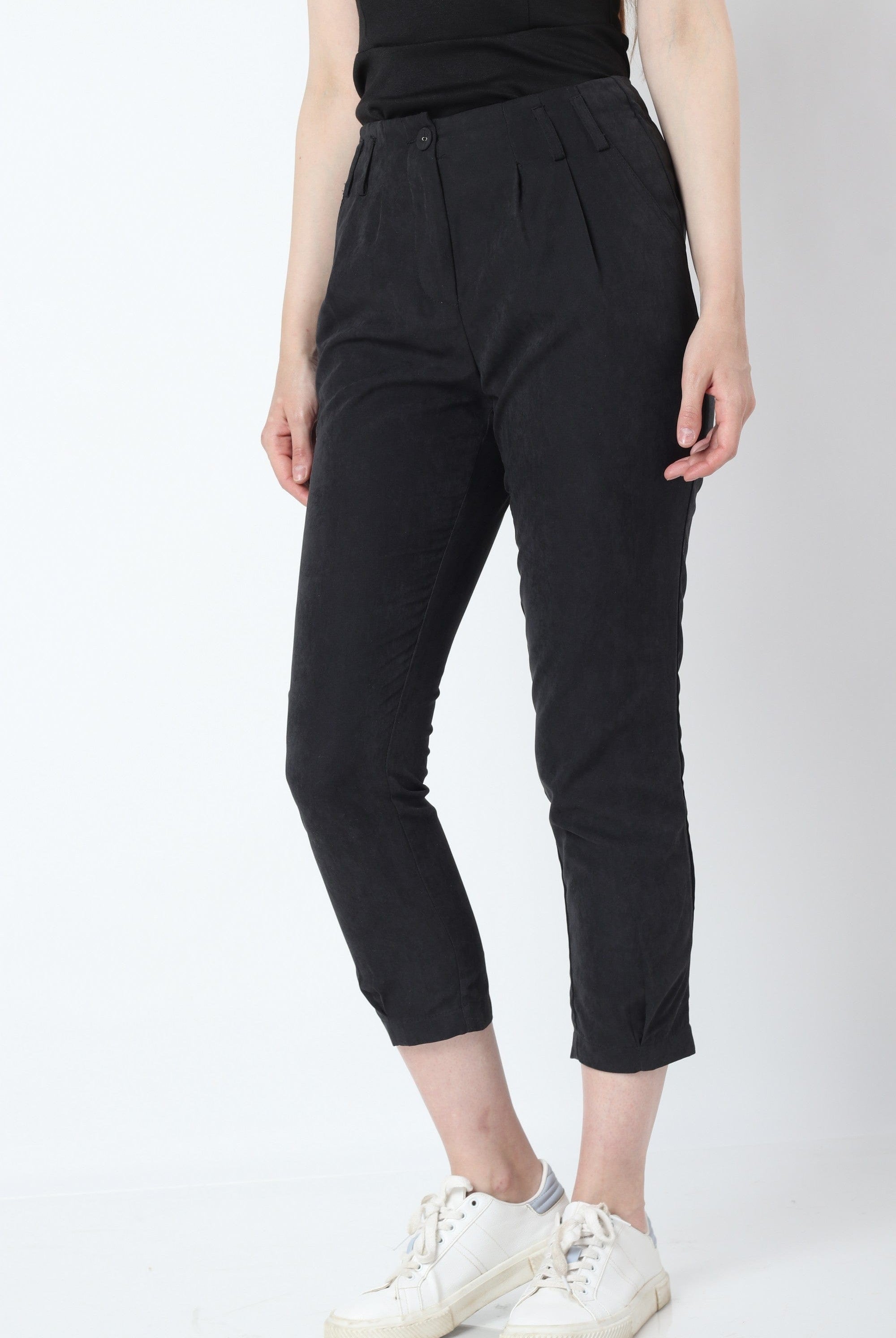 كيتشن بنطلون طويل سادة ضيقة خصر مرتفع نسائي