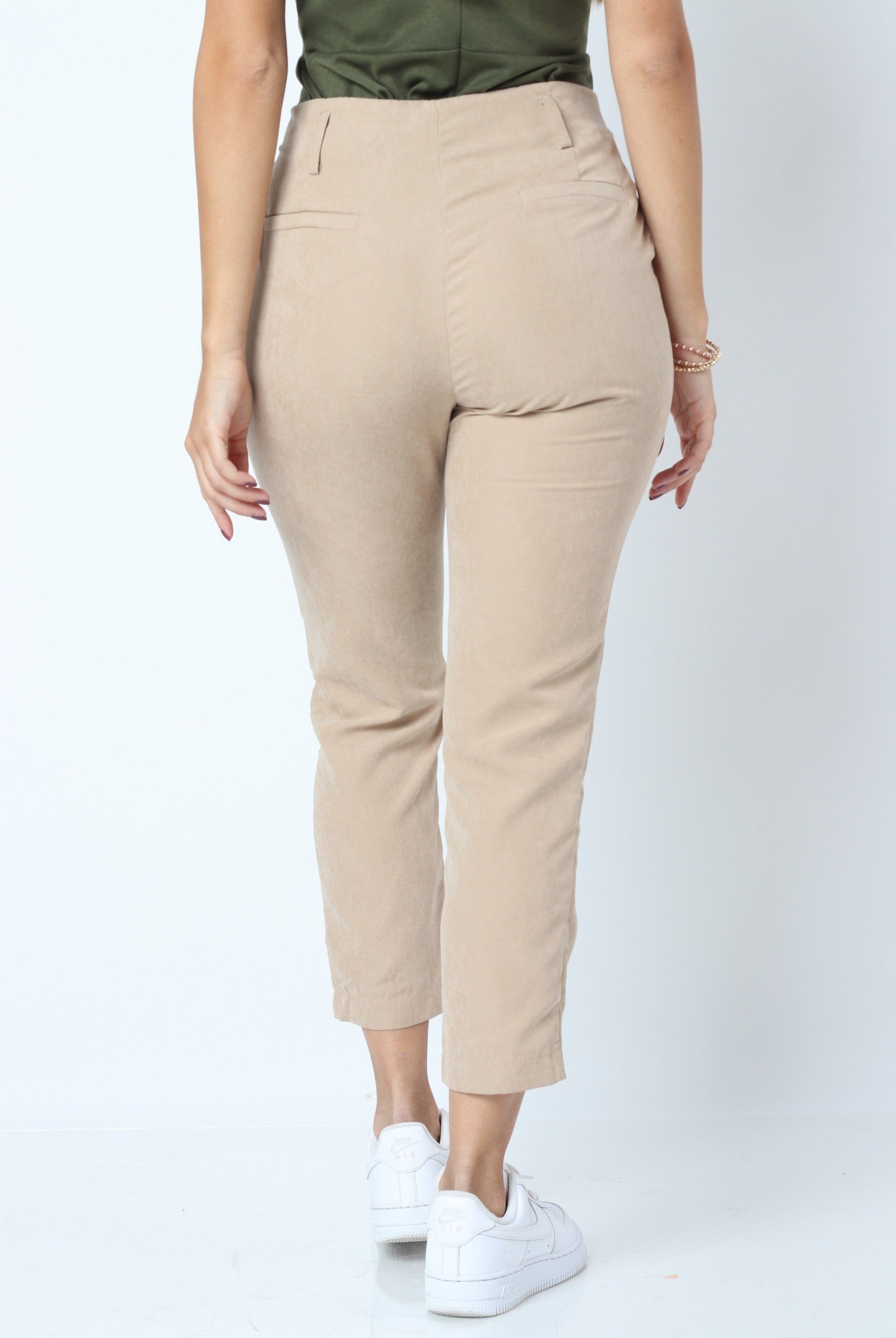 كيتشن بنطلون طويل سادة ضيقة خصر مرتفع نسائي