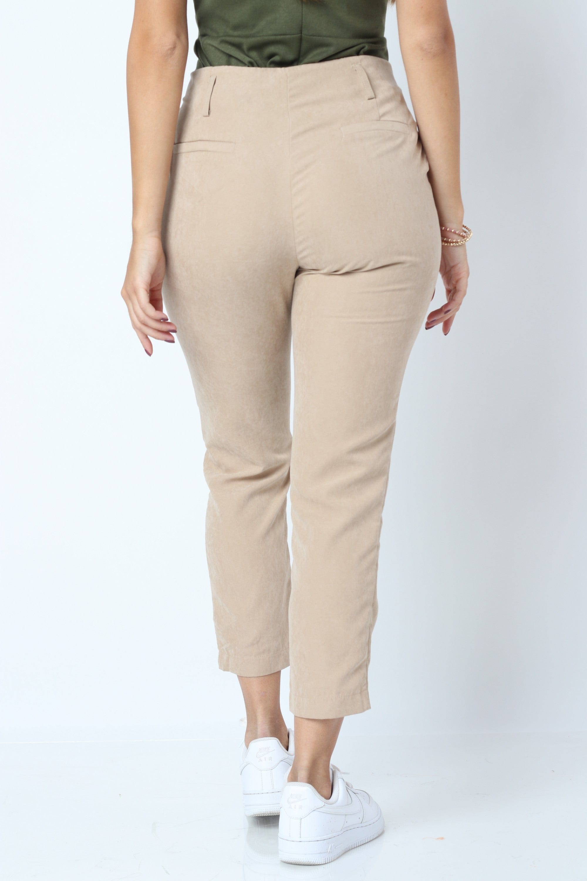 كيتشن بنطلون طويل سادة ضيقة خصر مرتفع نسائي