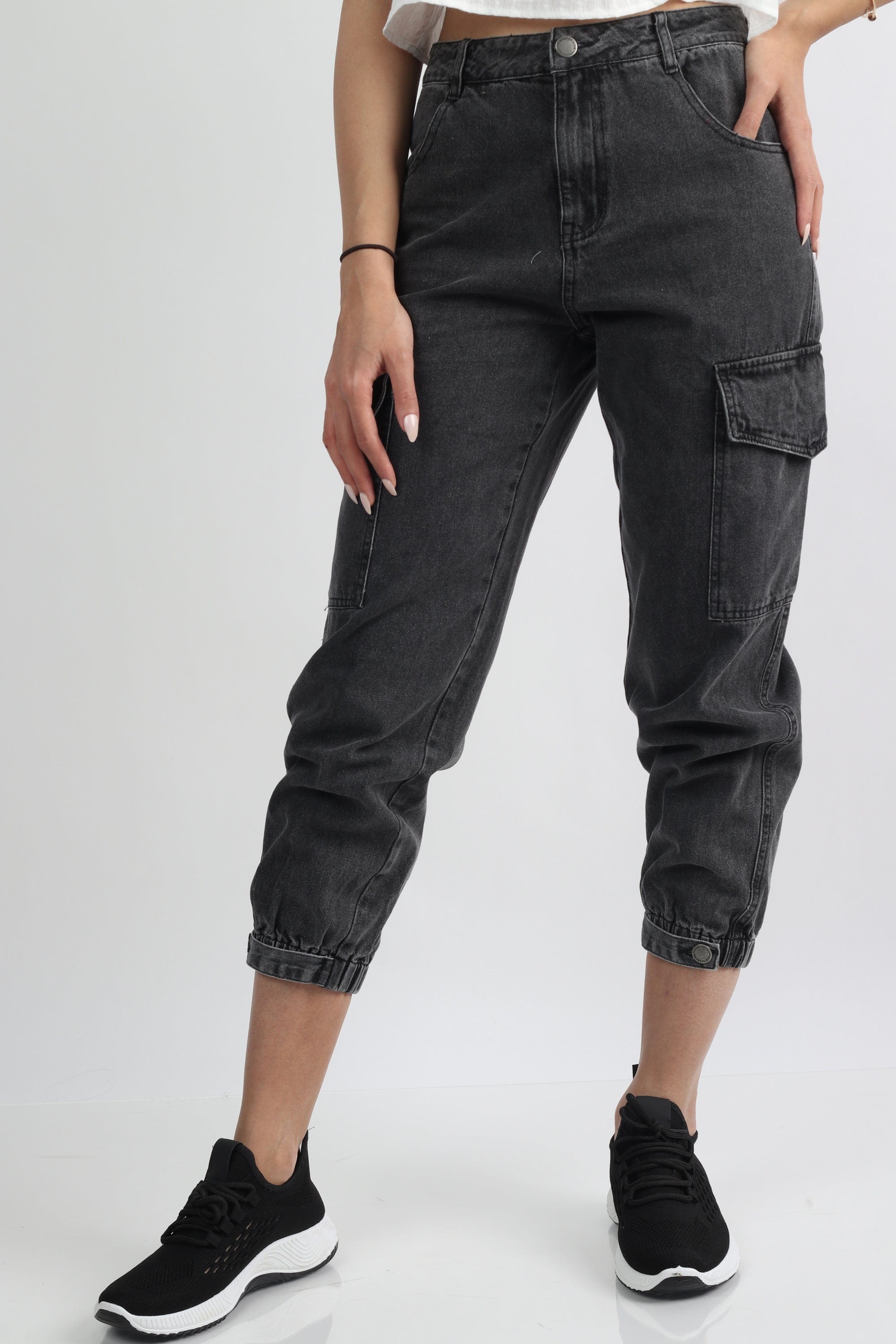 كيتشن بنطلون طويل بجيوب جانبية جينز نسائي