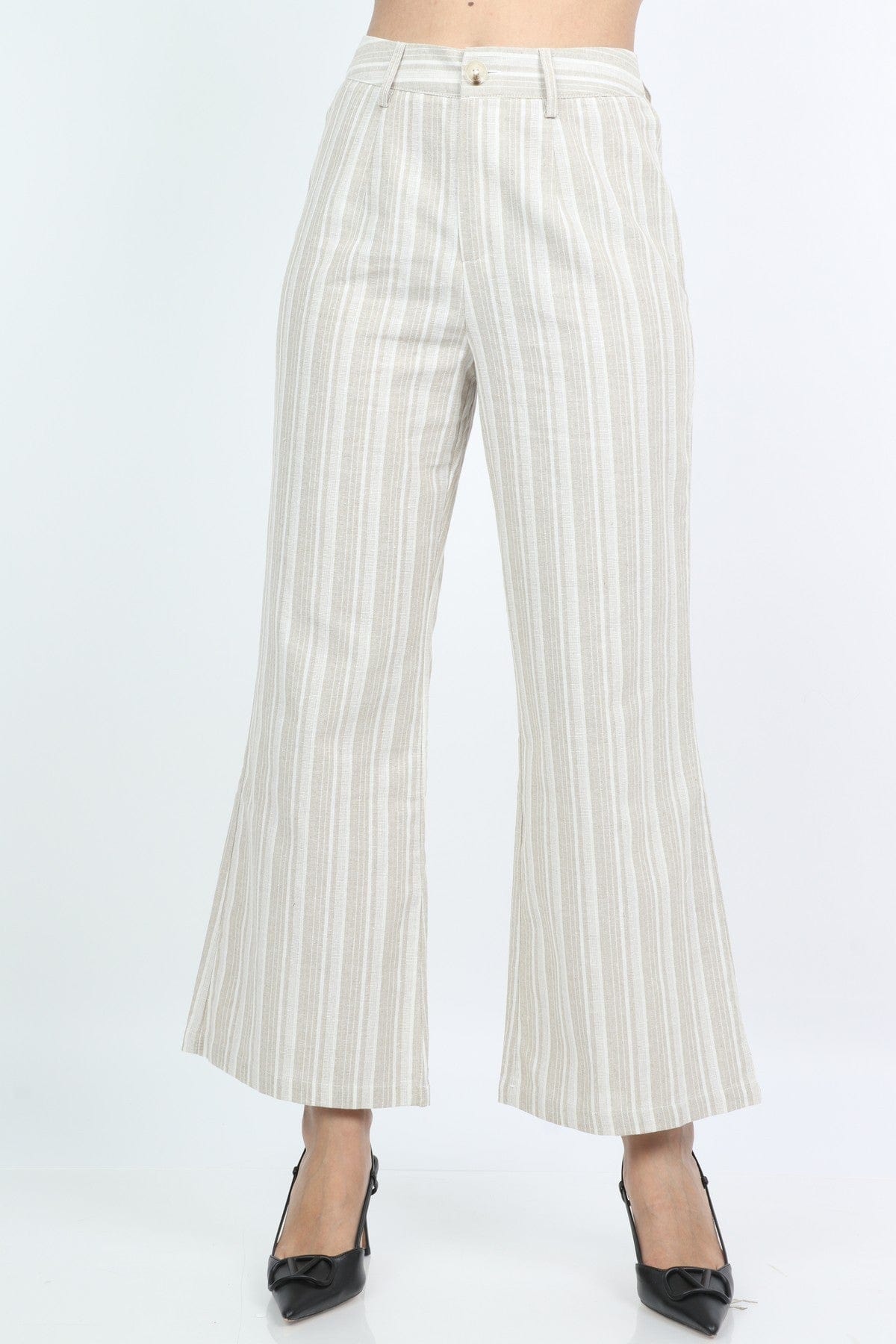 كيتشن بنطلون طويل مخطط بالطول واسع نسائي