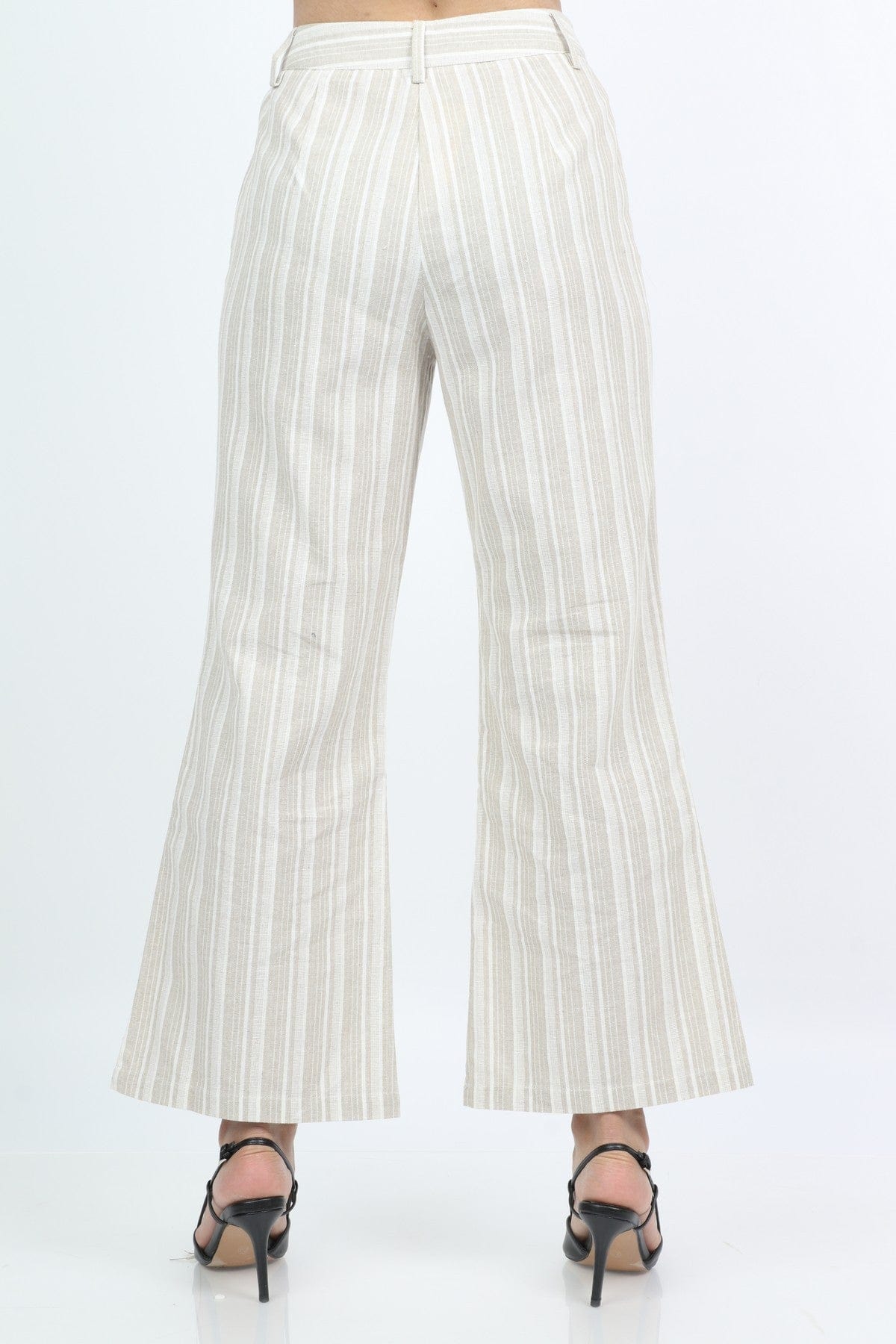 كيتشن بنطلون طويل مخطط بالطول واسع نسائي