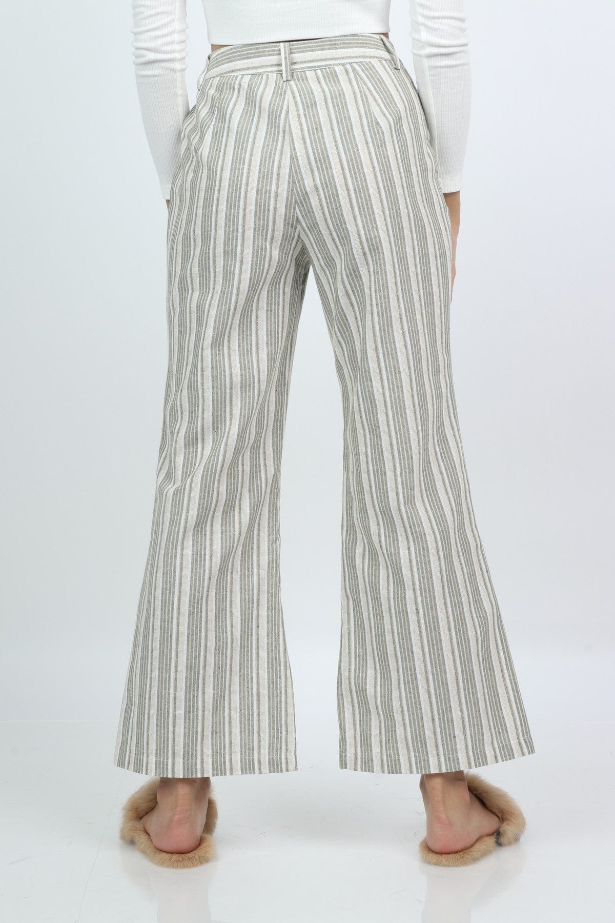 كيتشن بنطلون طويل مخطط بالطول واسع نسائي