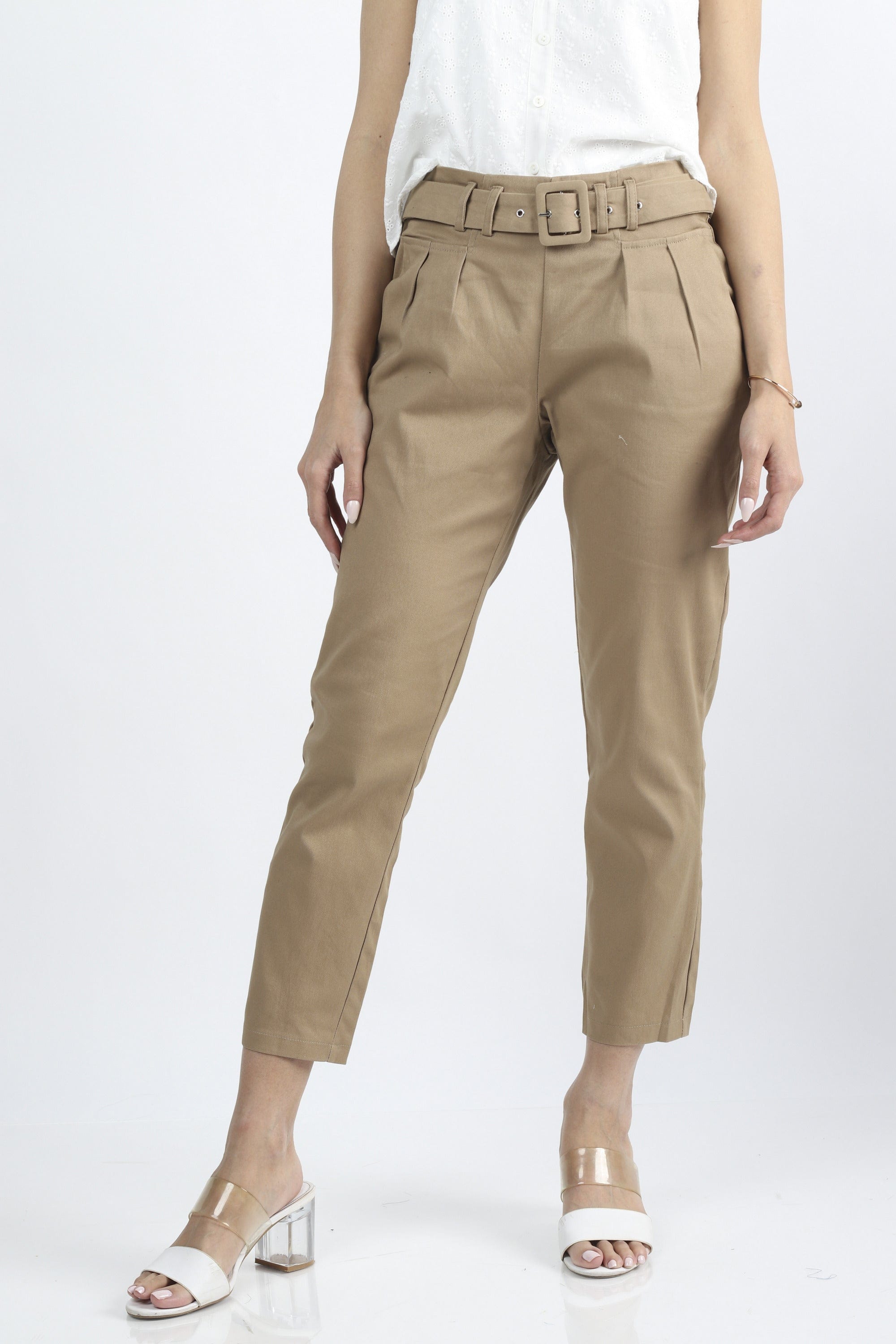 كيتشن بنطلون طويل سادة خصر مرتفع نسائي