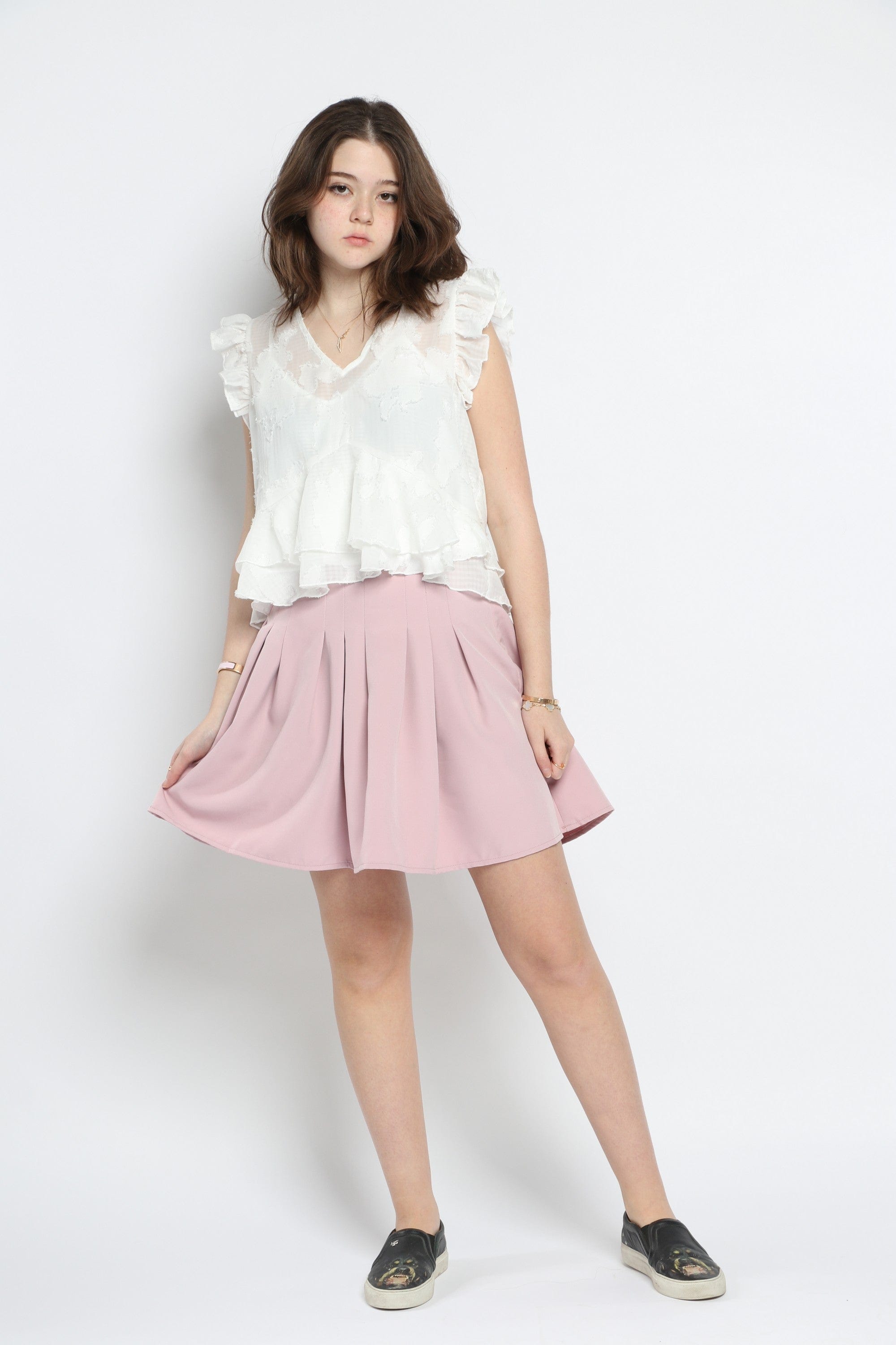 كيتشن تنورة قصيرة سادة واسعة