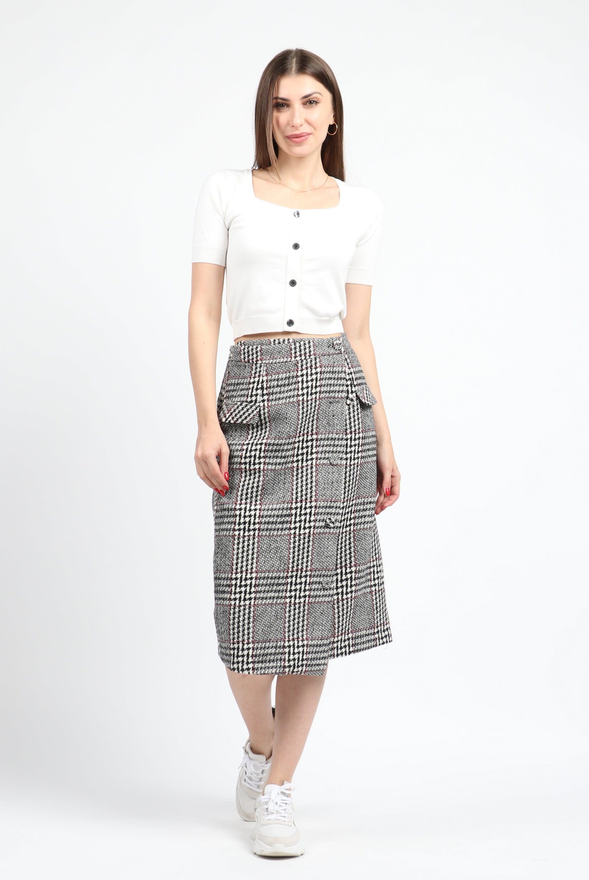 كيتشن تنورة ميدي مربعات