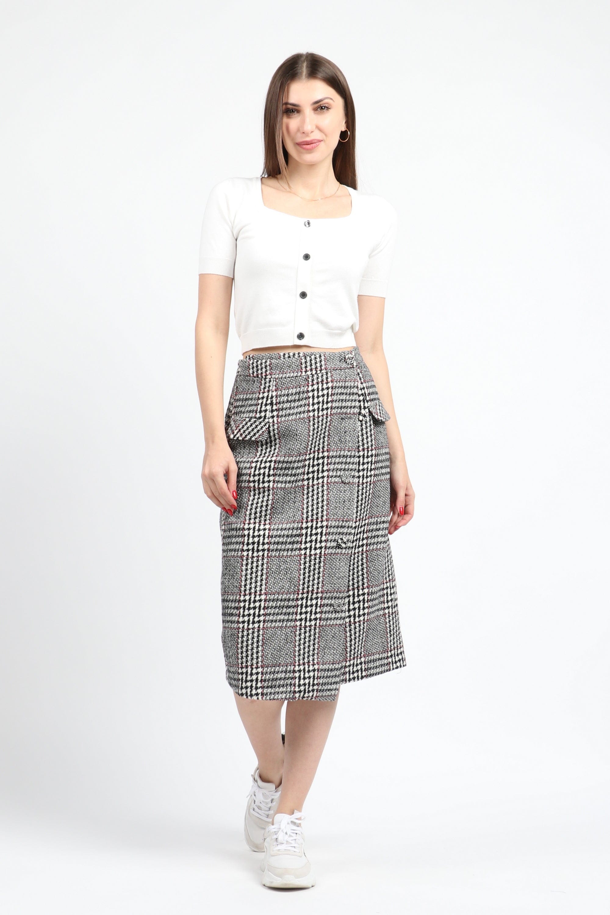 كيتشن تنورة ميدي مربعات