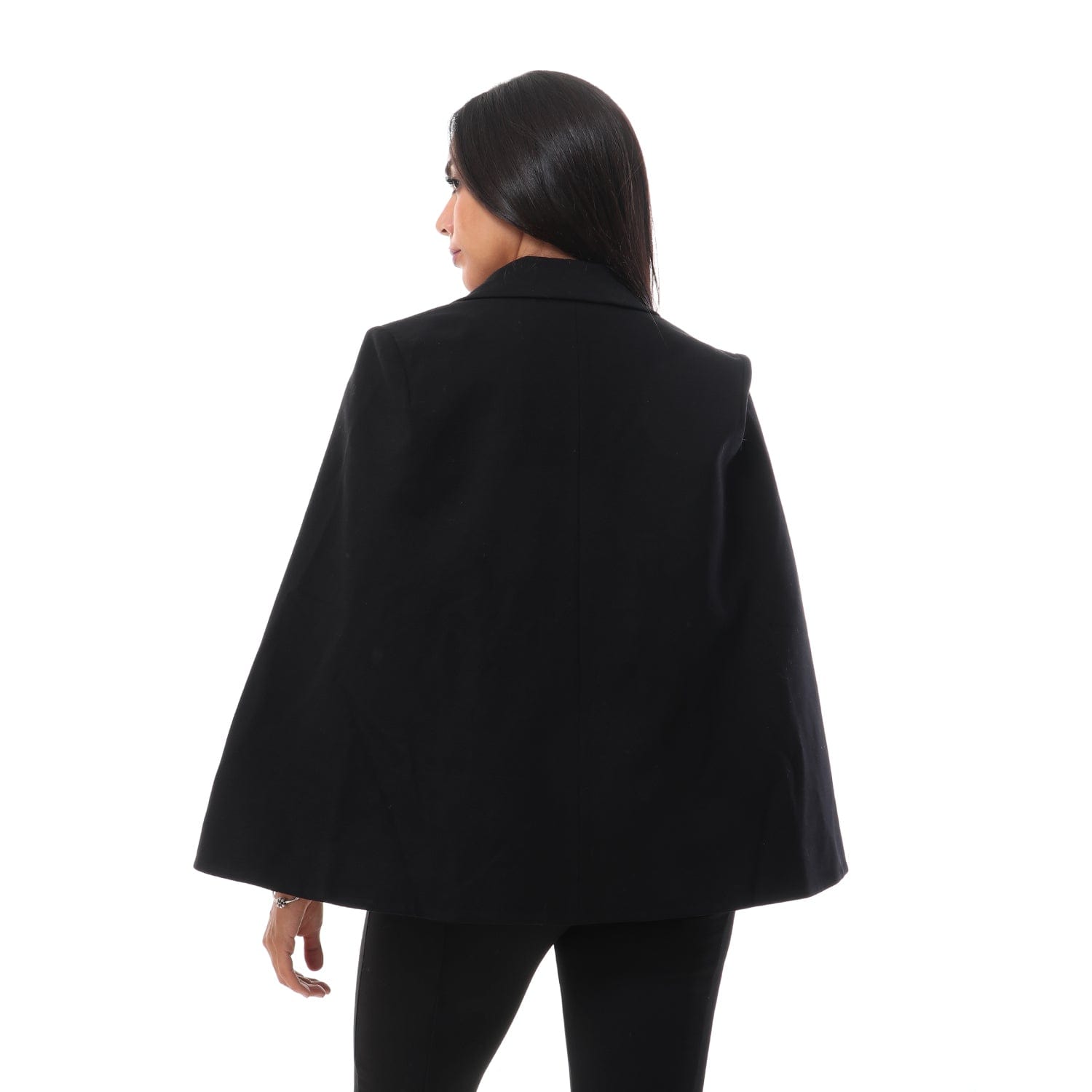 داليدرس جاكيت رسمي بأزرار أمامية كم مفتوح نسائي أسود