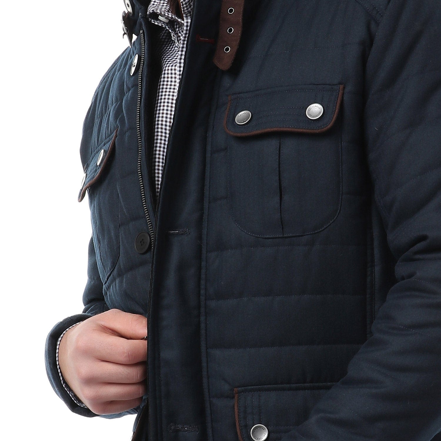 داليدرس جاكيت بمب سادة بسحاب أمامي كم طويل نسائي كلحي/بني