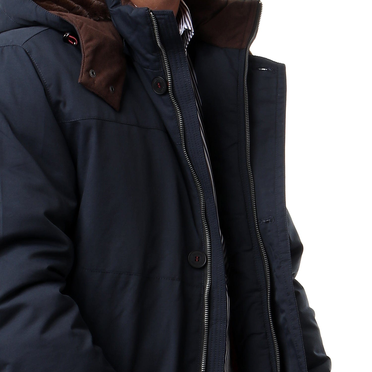 داليدرس جاكيت سادة بسحاب وأزرار أمامية كم طويل نسائي أزرق داكن