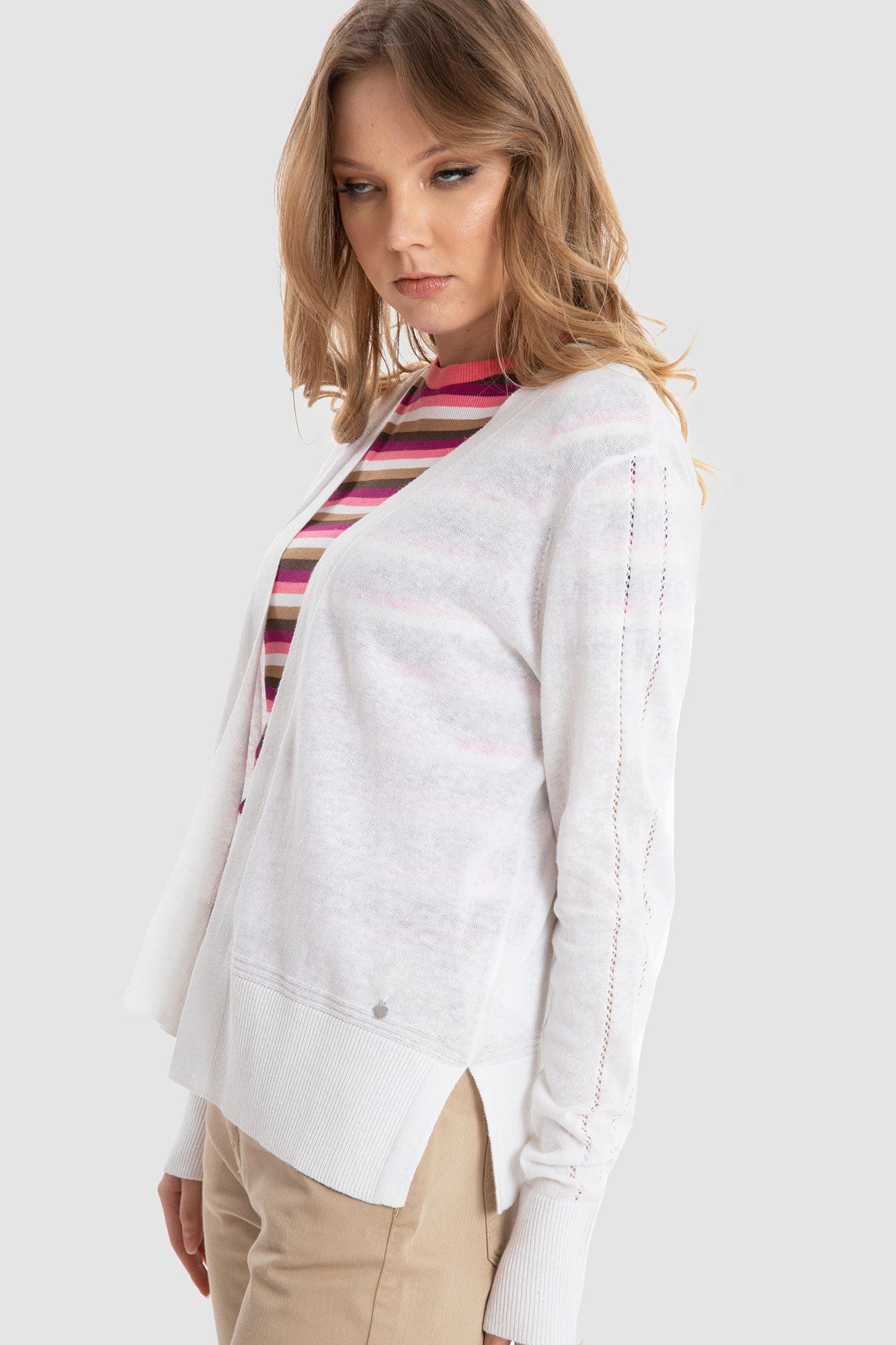 داليدرس كارديجان قصير سادة كم طويل نسائي