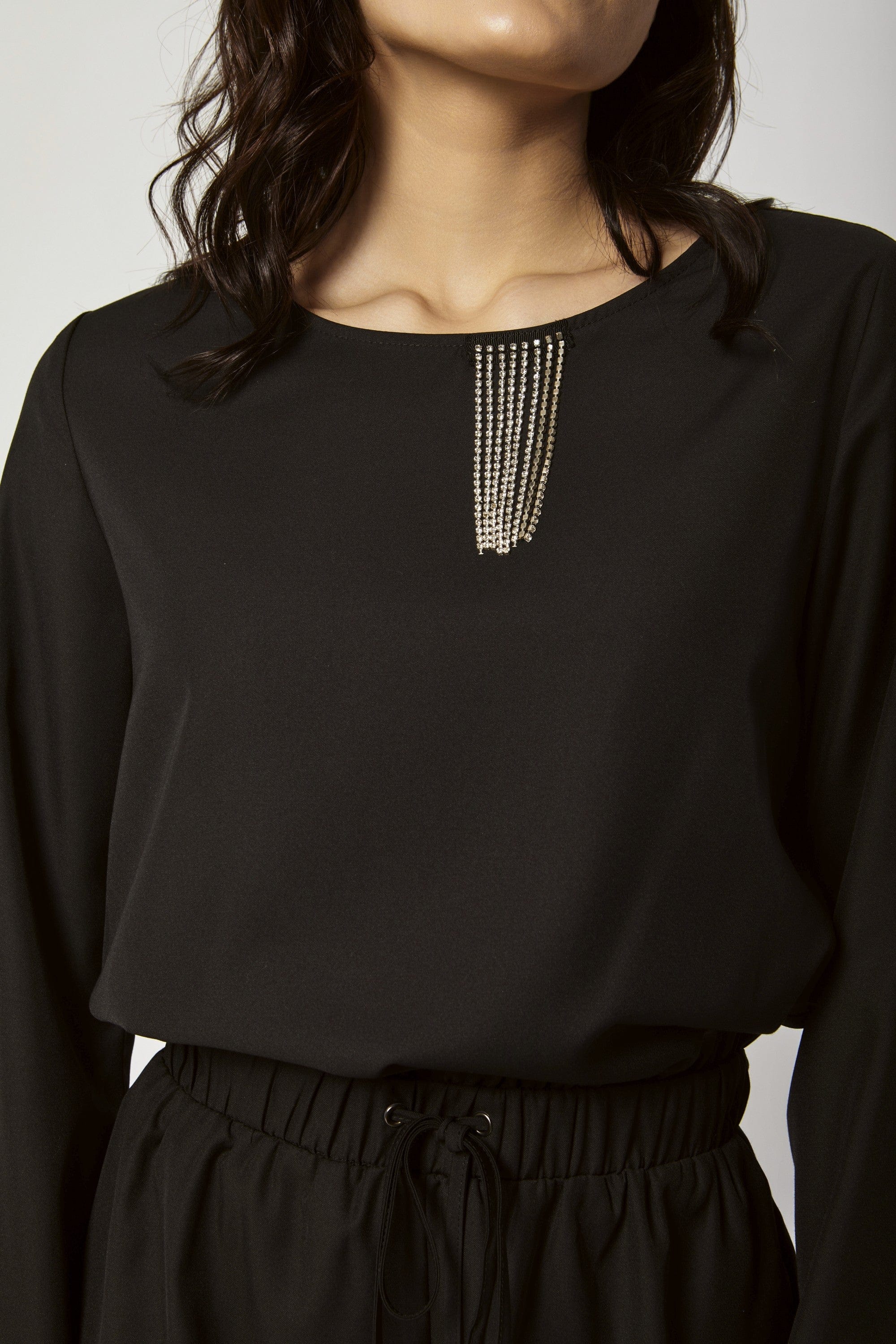 داليدرس جمبسوت مخصر قصير كم طويل نسائي أسود