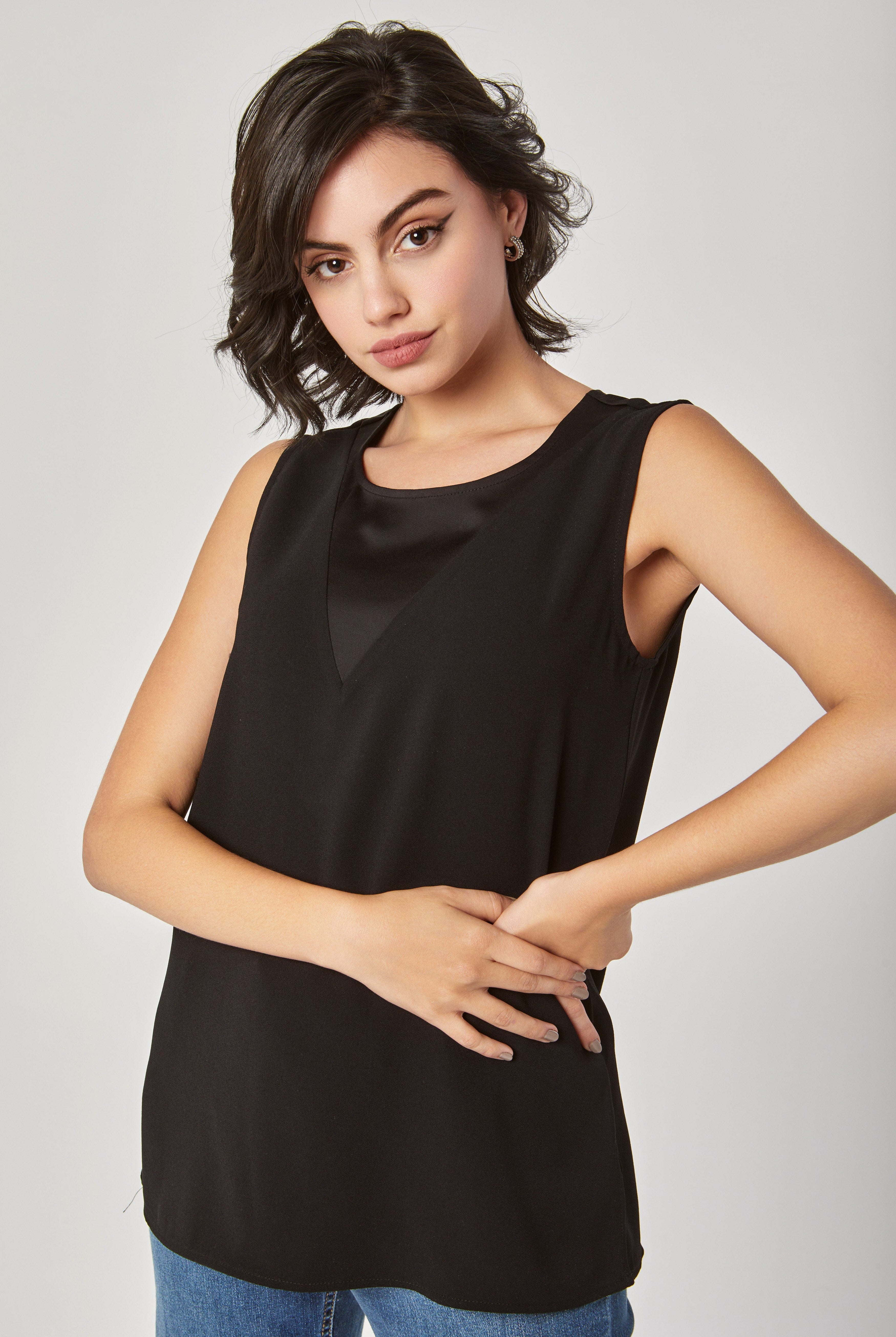 داليدرس بلوزة نسائية سادة بدون أكمام