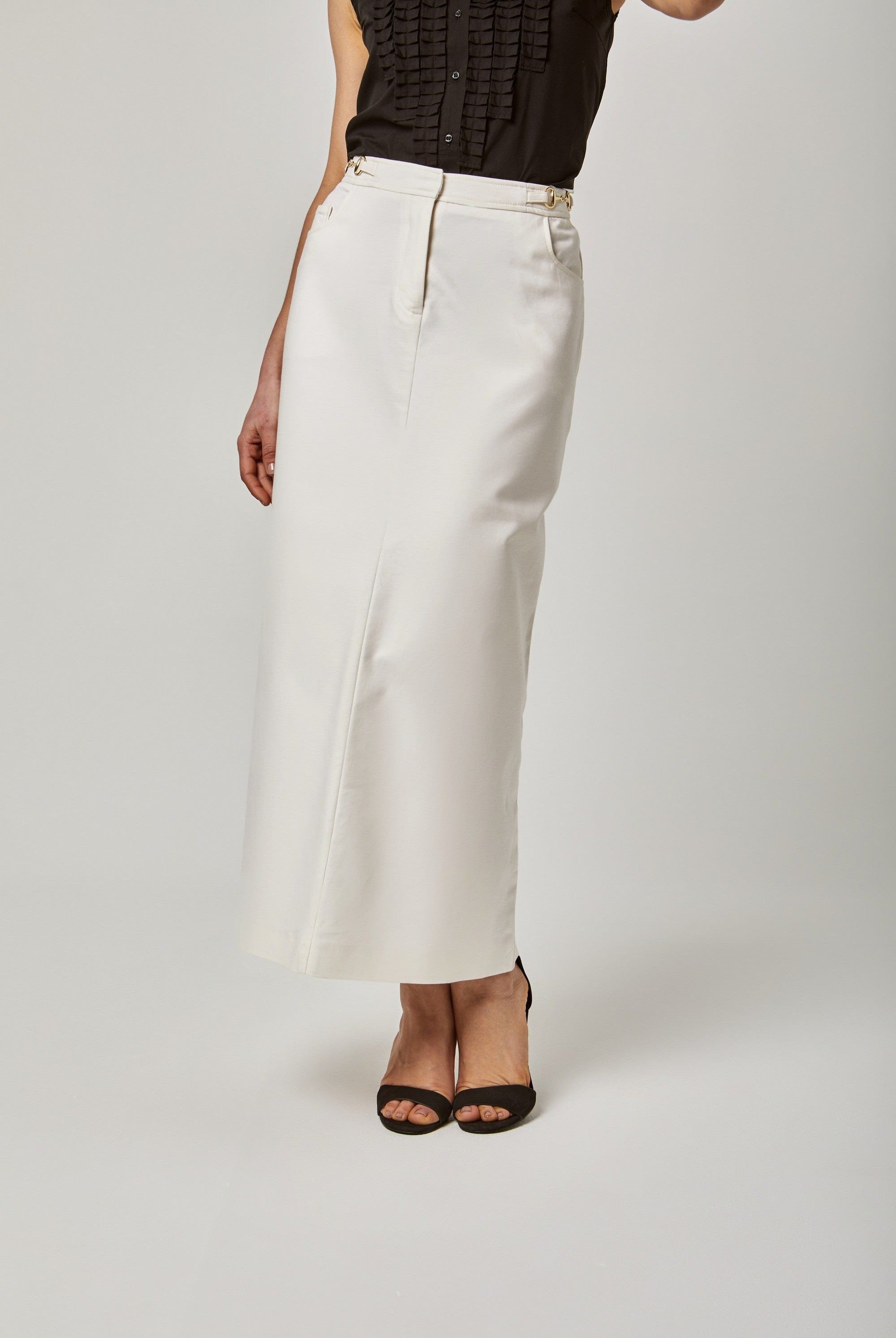 داليدرس تنورة سادة طويلة خصر مرتفعة نسائية