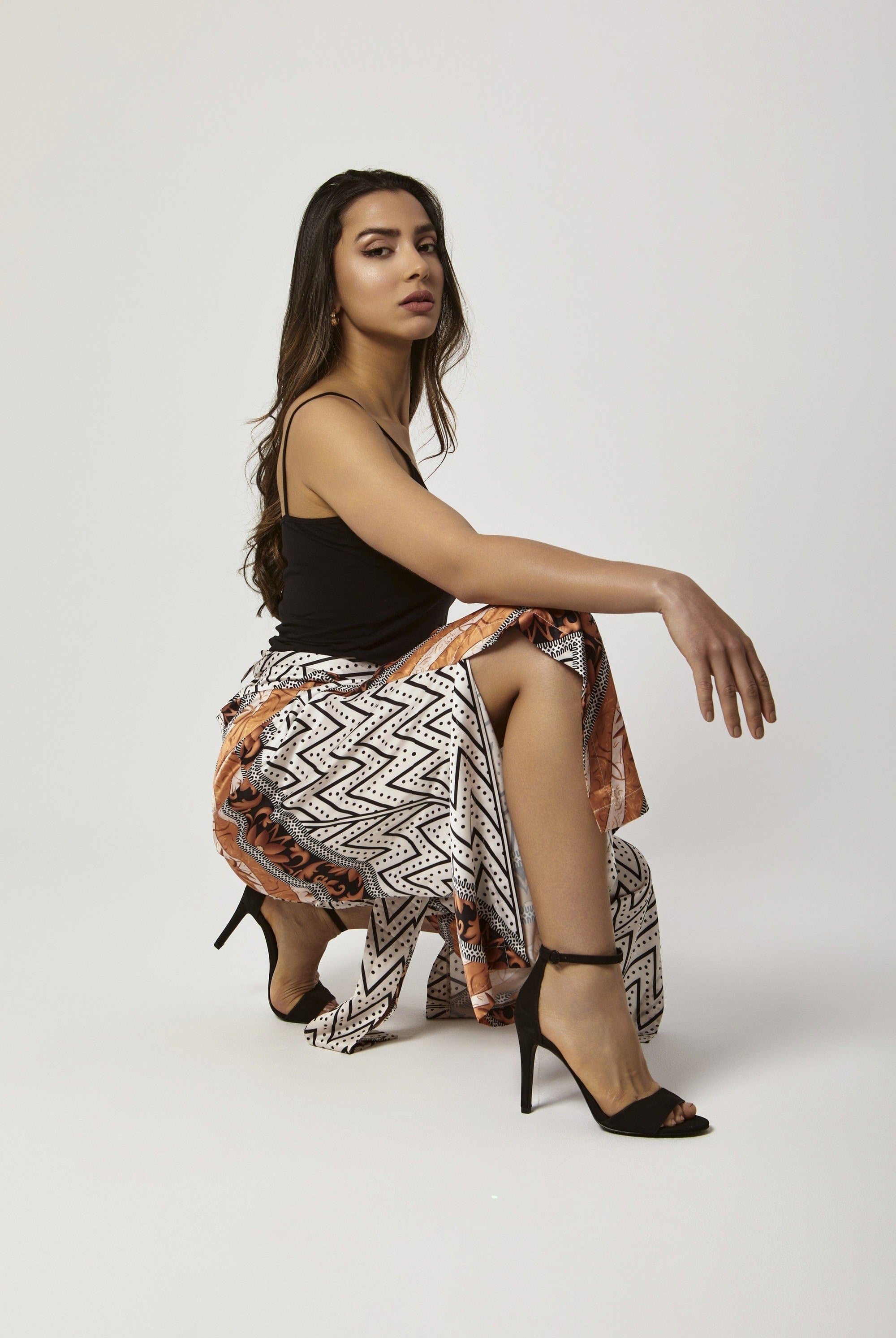 داليدرس بنطلون منقوش واسه بربطة خصر نسائي متعدد الألوان