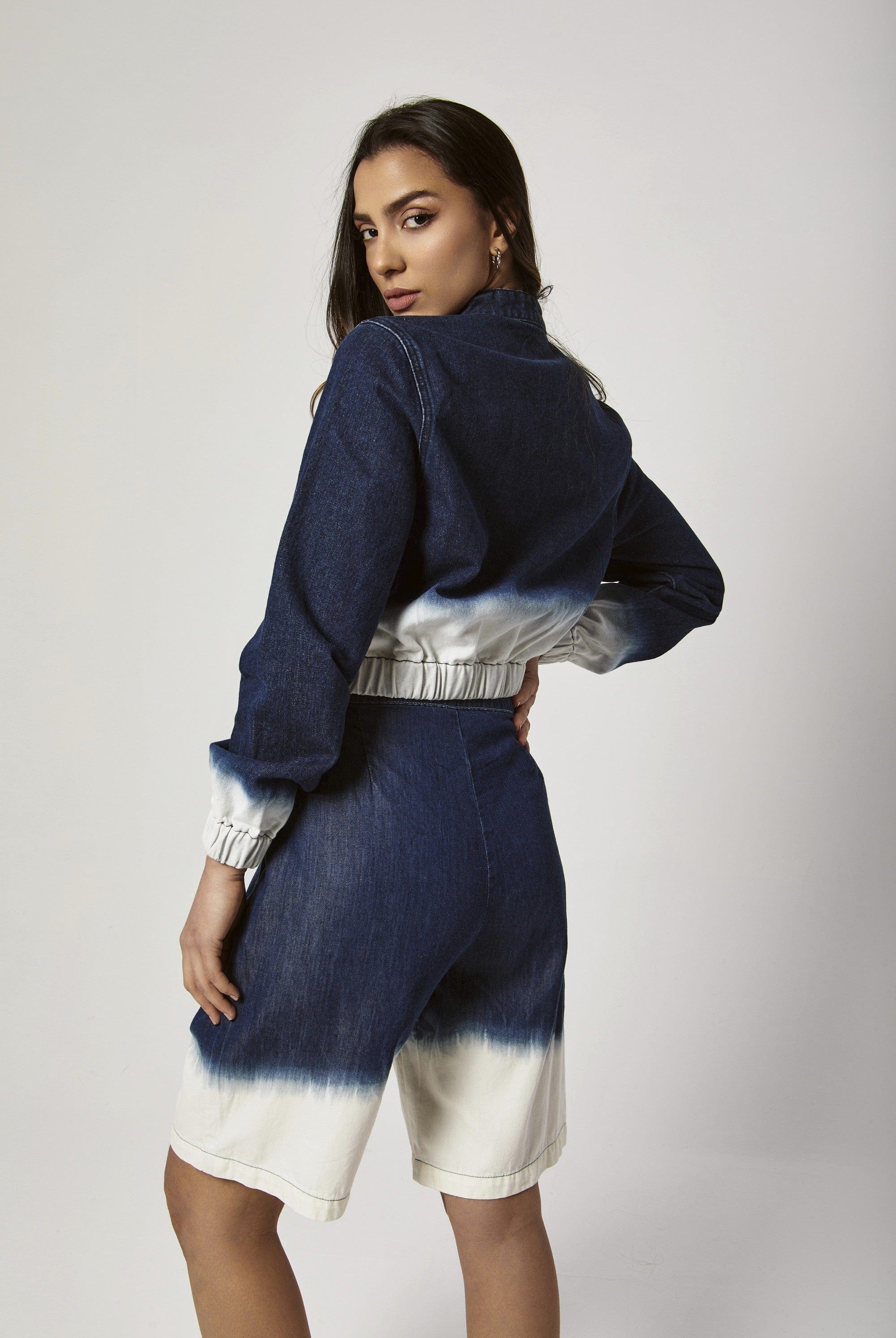 داليدرس جاكيت جينز لونين بسحاب كم طويل نسائي أزرق فاتح